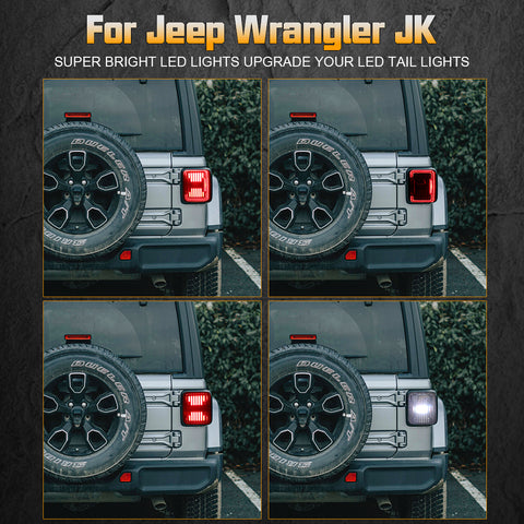 New Arrivals 2007-2018 Jeep Wrangler JK JKU Lens LED Tail Lights (2pcs