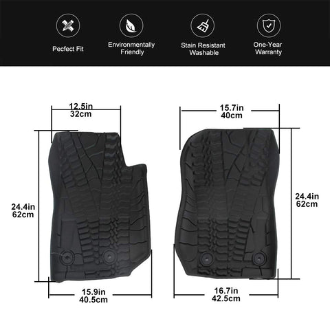 Jeep Wrangler Front Floor Mat Liners 2014 2018 Jk Unlimited