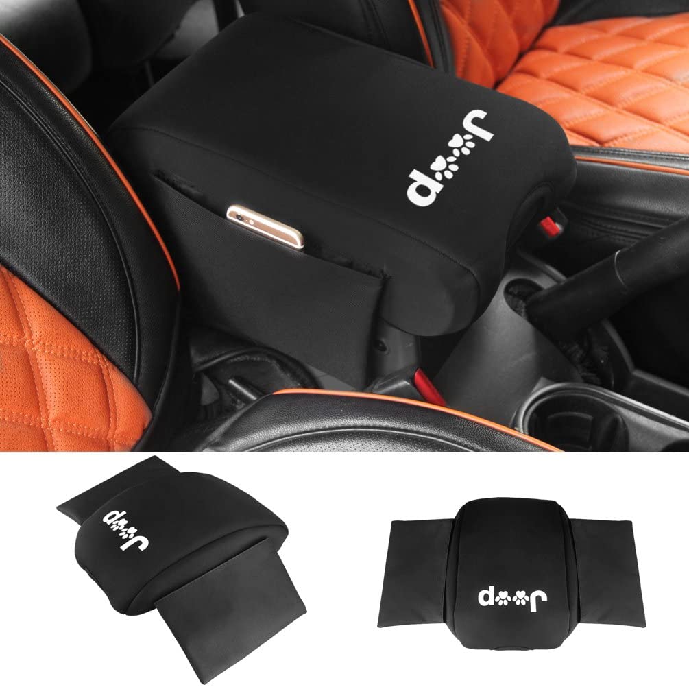 Neoprene Center Console Armrest Pad Cover with Storage Bag For Jeep W