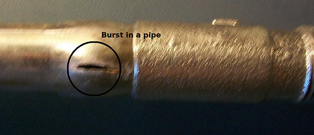 cracks on one zone on the pipe systems