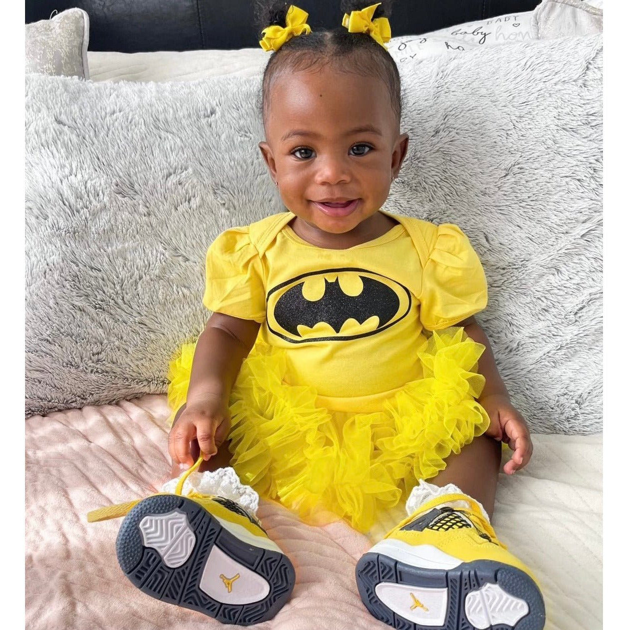 Batman Baby Girl Tutu Romper With Matching Bow Headband, Superhero – Little  Secrets Clothing