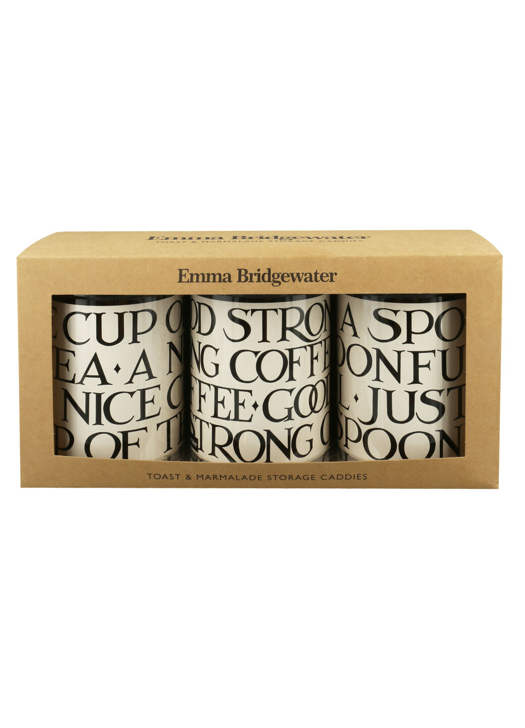 Black Toast Set Of 3 Round Tin Caddies | Emma Bridgewater