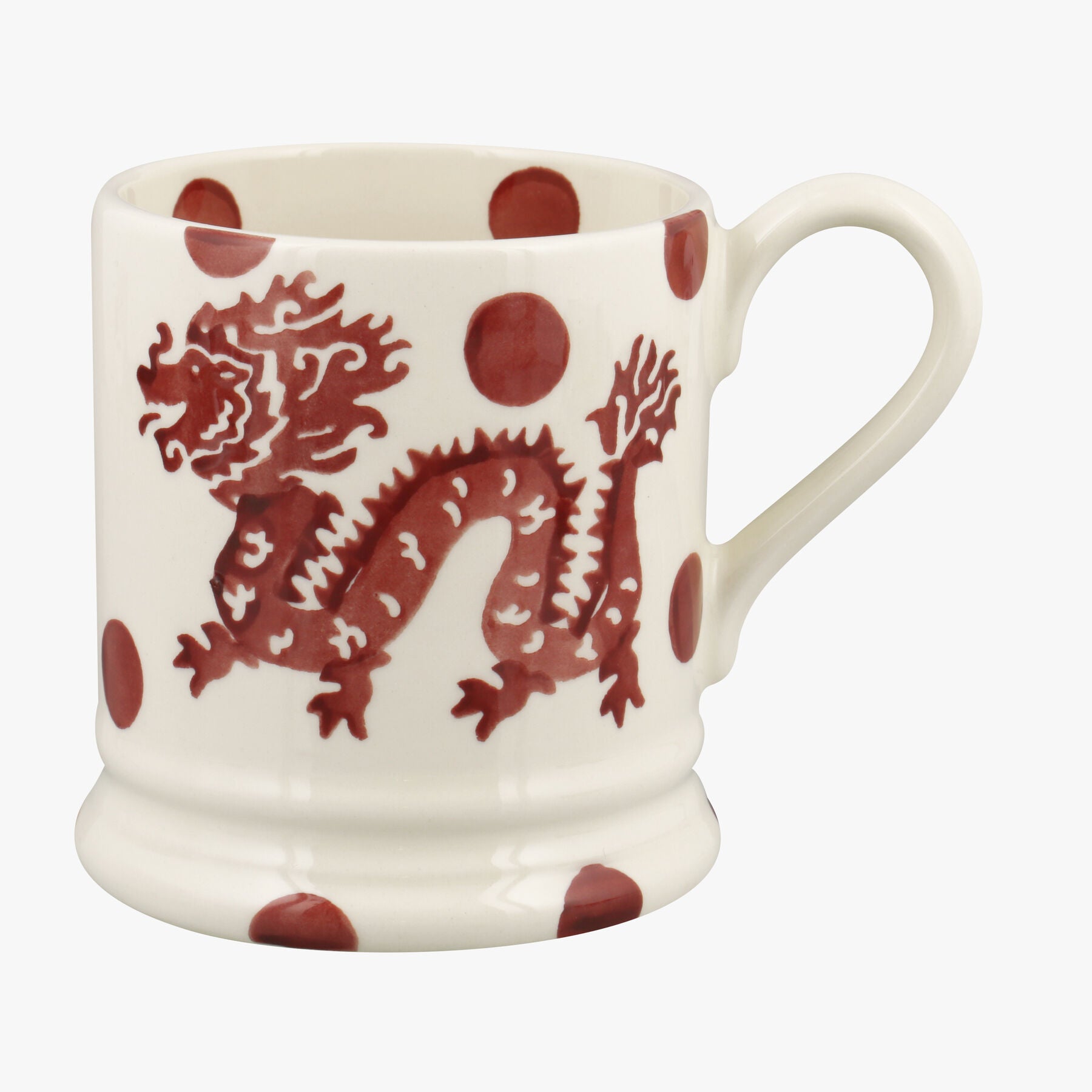 Emma Bridgewater  Year Of The Dragon Red 1/2 Pint Mug - Unique Handmade & Handpainted English Earthe