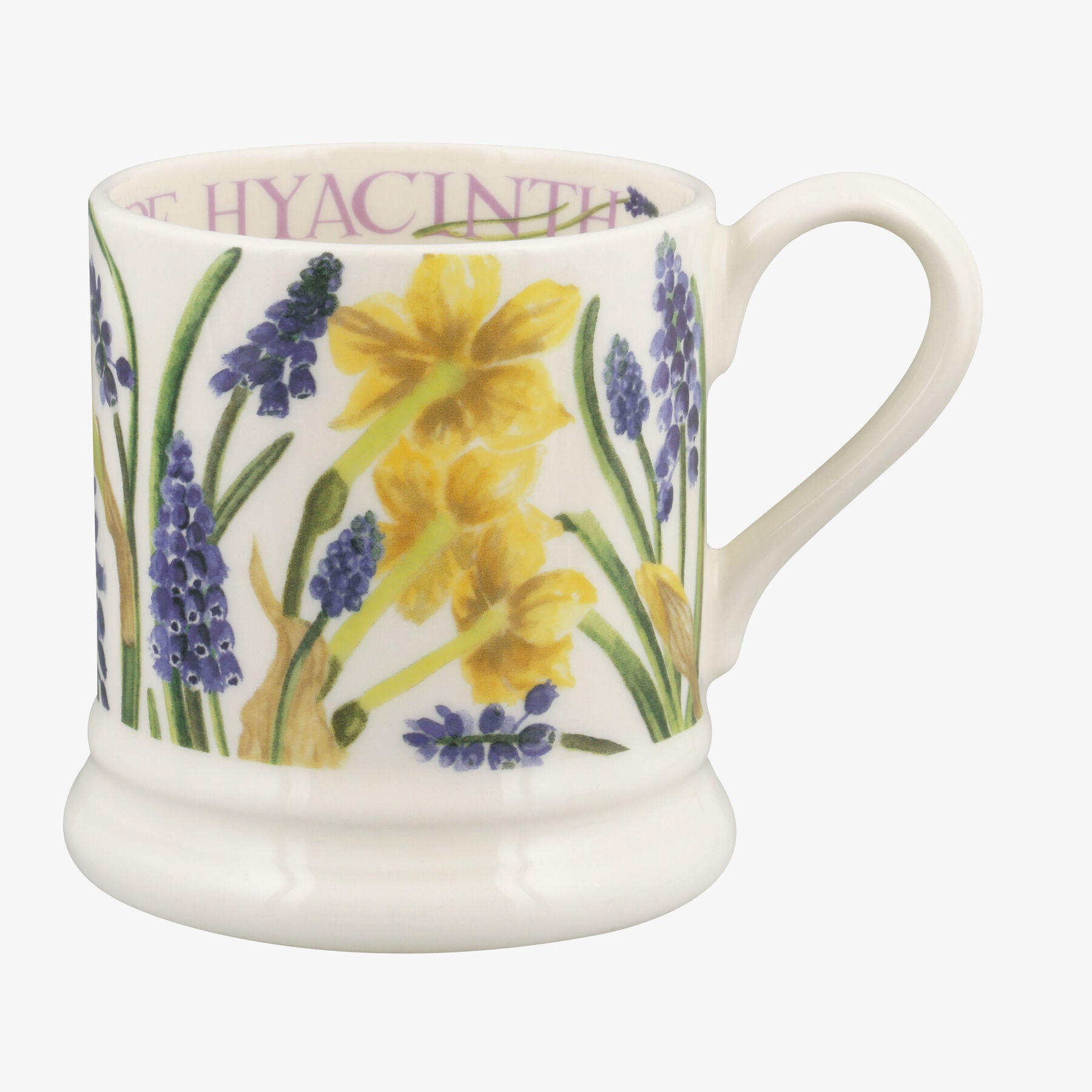 Tete-A-Tete & Grape Hyacinth 1/2 Pint Mug - Unique Handmade & Handpainted English Earthenware Tea/Co