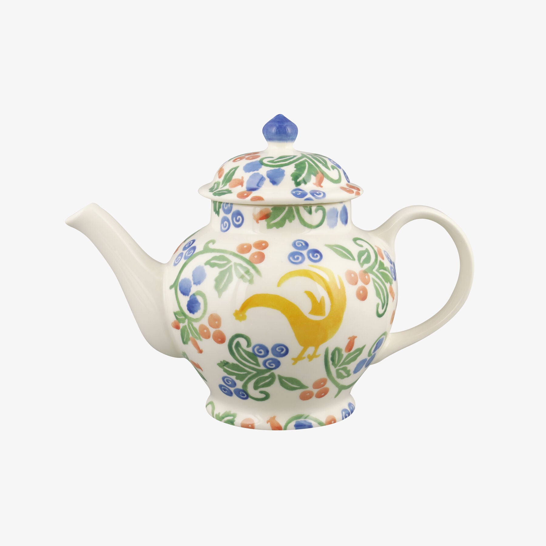 Folk 3 Mug Teapot - Unique Handmade & Handpainted English Earthenware Vintage Style Teapots  | Emma 