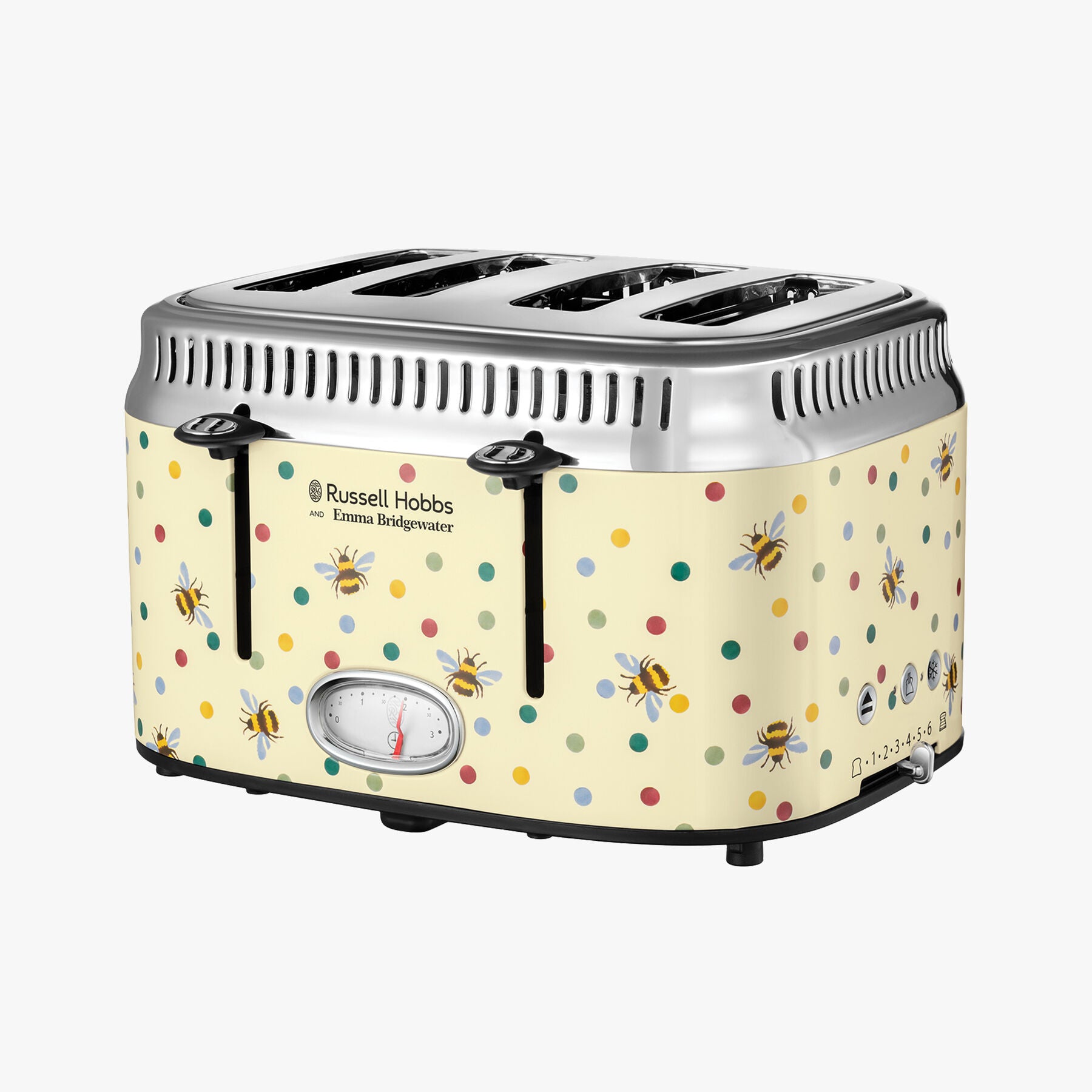 Emma Bridgewater  Russell Hobbs Bumblebee & Small Polka Dot Retro 4 Slice Toaster