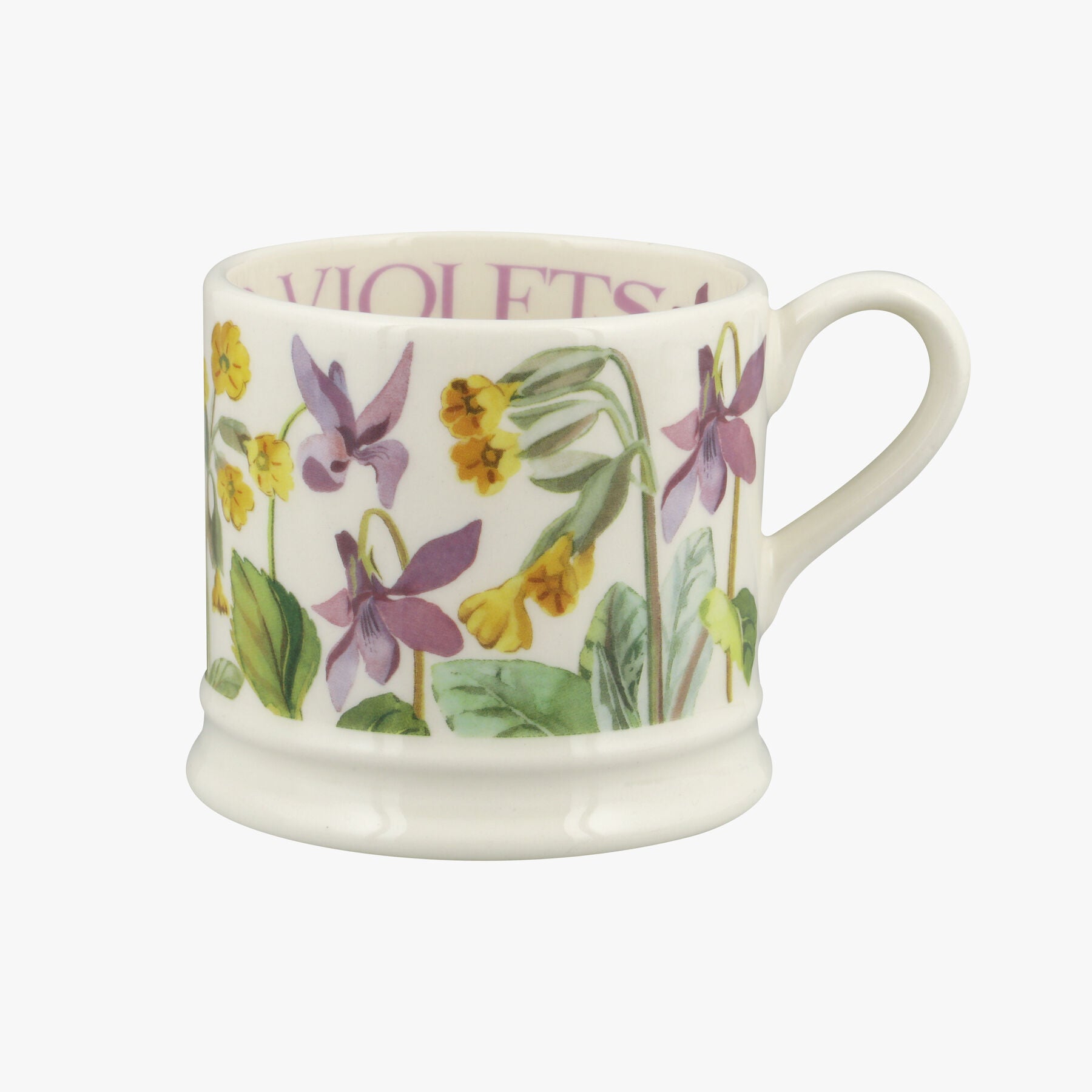 Cowslips & Wild Violets Small Mug - Unique Handmade & Handpainted English Earthenware Tea/Coffee Mug