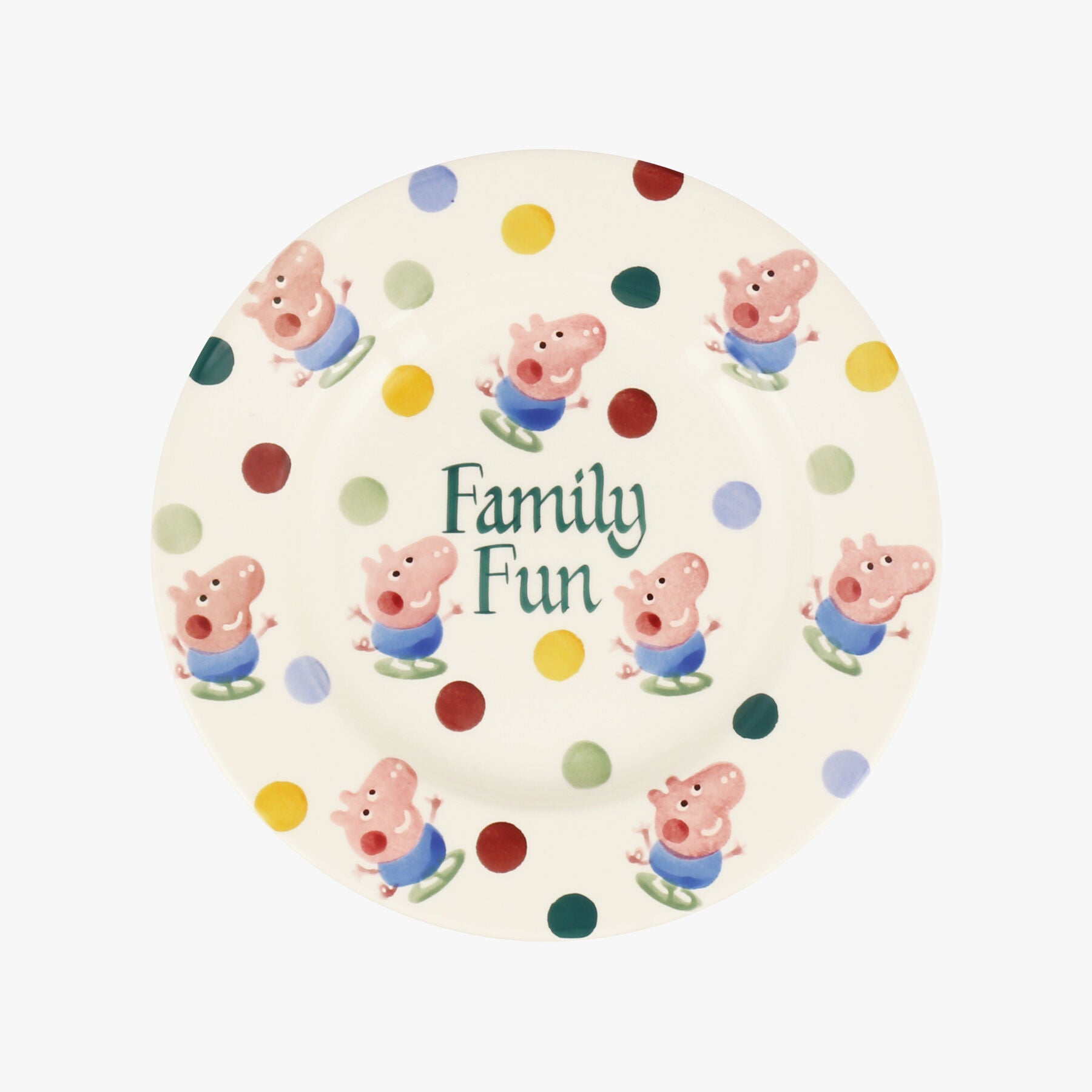 Personalised George Pig 8 1/2 Inch Plate  - Customise Your Own Pottery Earthenware  | Emma Bridgewat