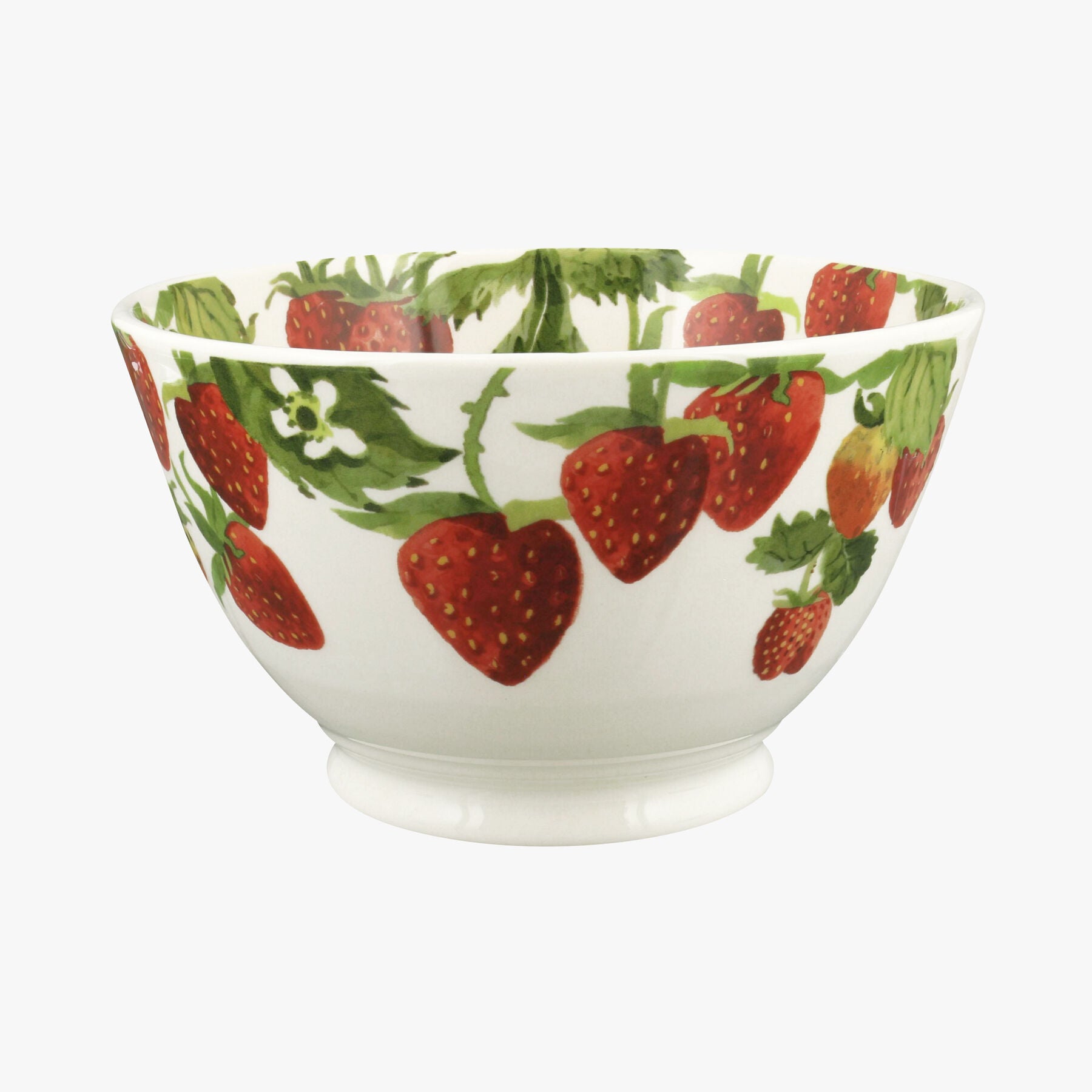 Strawberries Medium Old Bowl - Unique Handmade & Handpainted English Earthenware Decorative Plates  