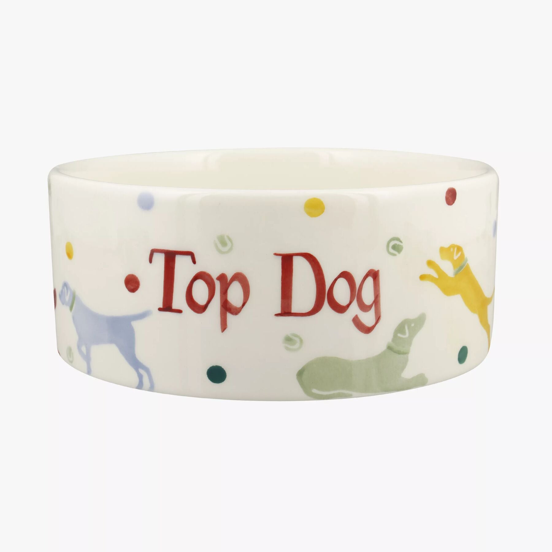 Personalised Polka Dogs Large Pet Bowl  - Customise Your Own Pottery Earthenware  | Emma Bridgewater