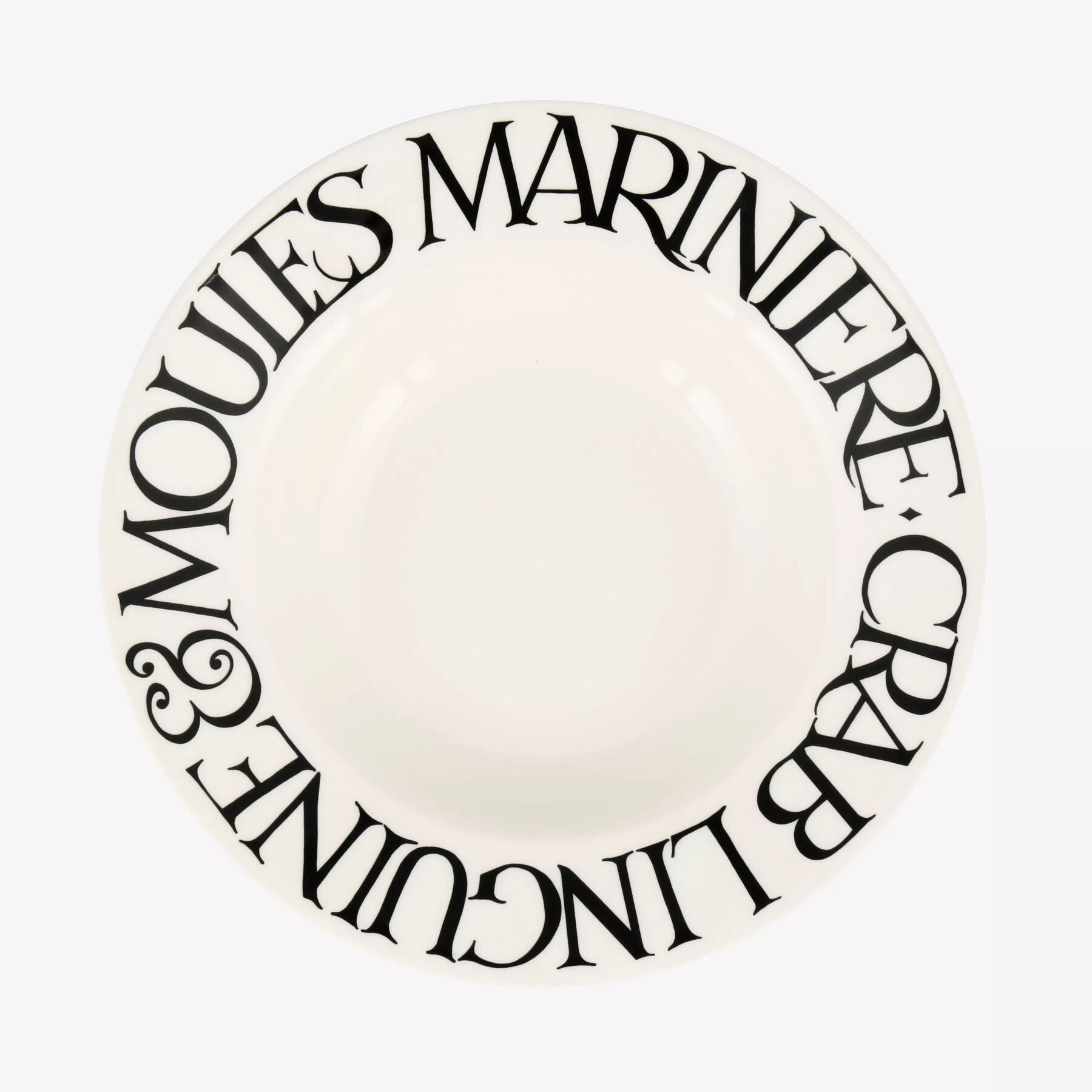 Seconds Black Toast Soup Plate - Unique Handmade & Handpainted English Earthenware British-Made Pott