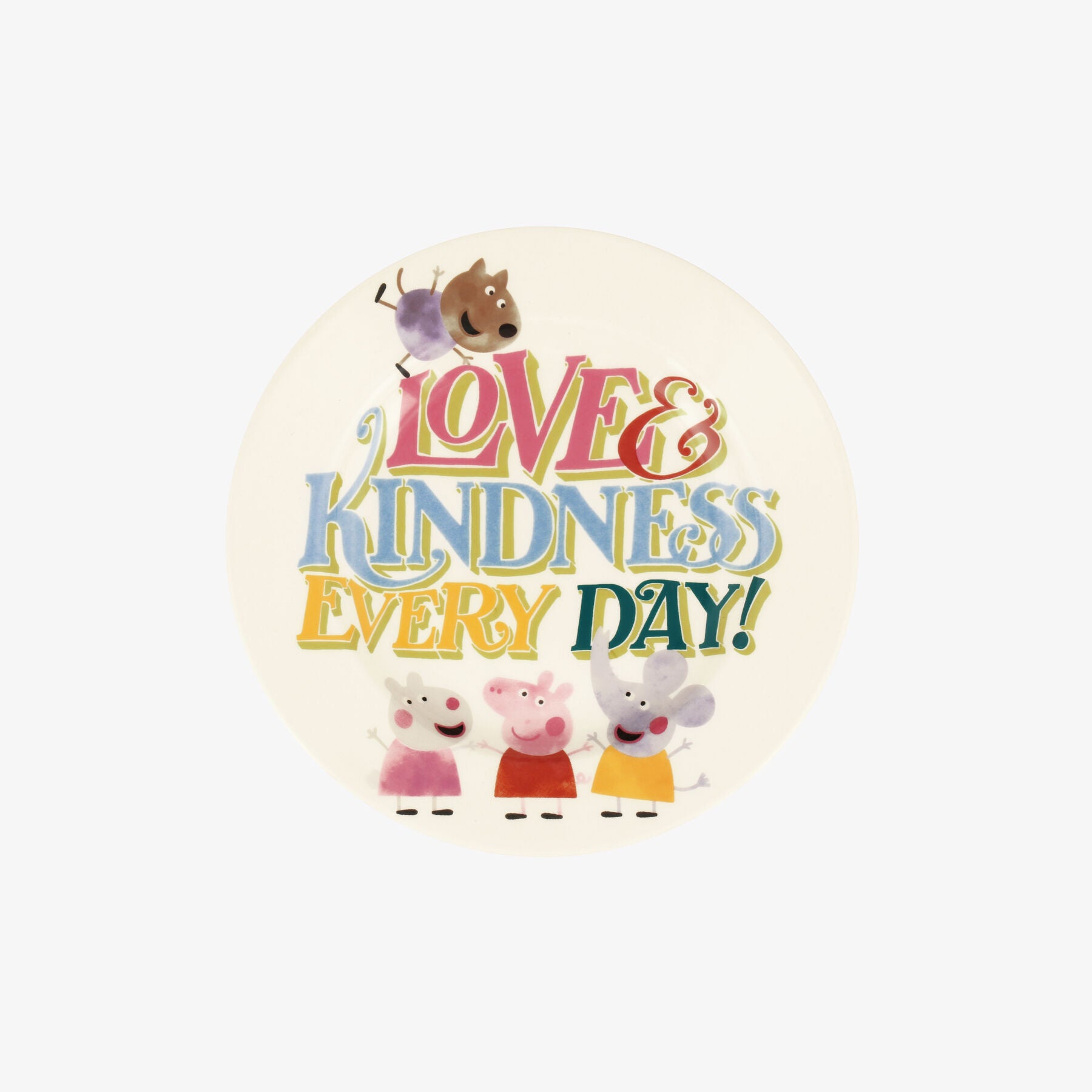 Emma Bridgewater |  Peppa Pig Love & Kindness 6 1/2 Inch Plate - Unique Handmade & Handpainted Engli