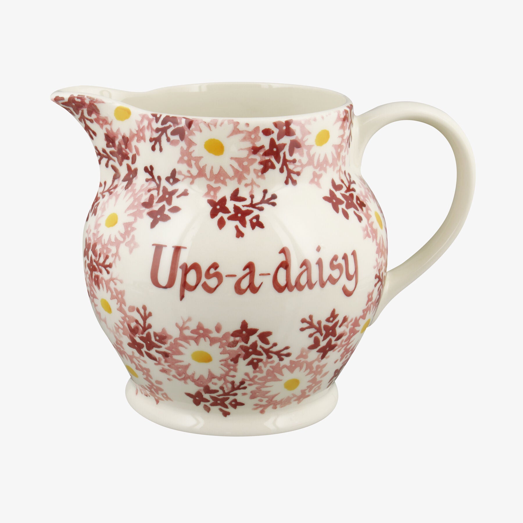 Personalised Pink Daisy Fields 3 Pint Jug  - Customise Your Own Pottery Earthenware  | Emma Bridgewa