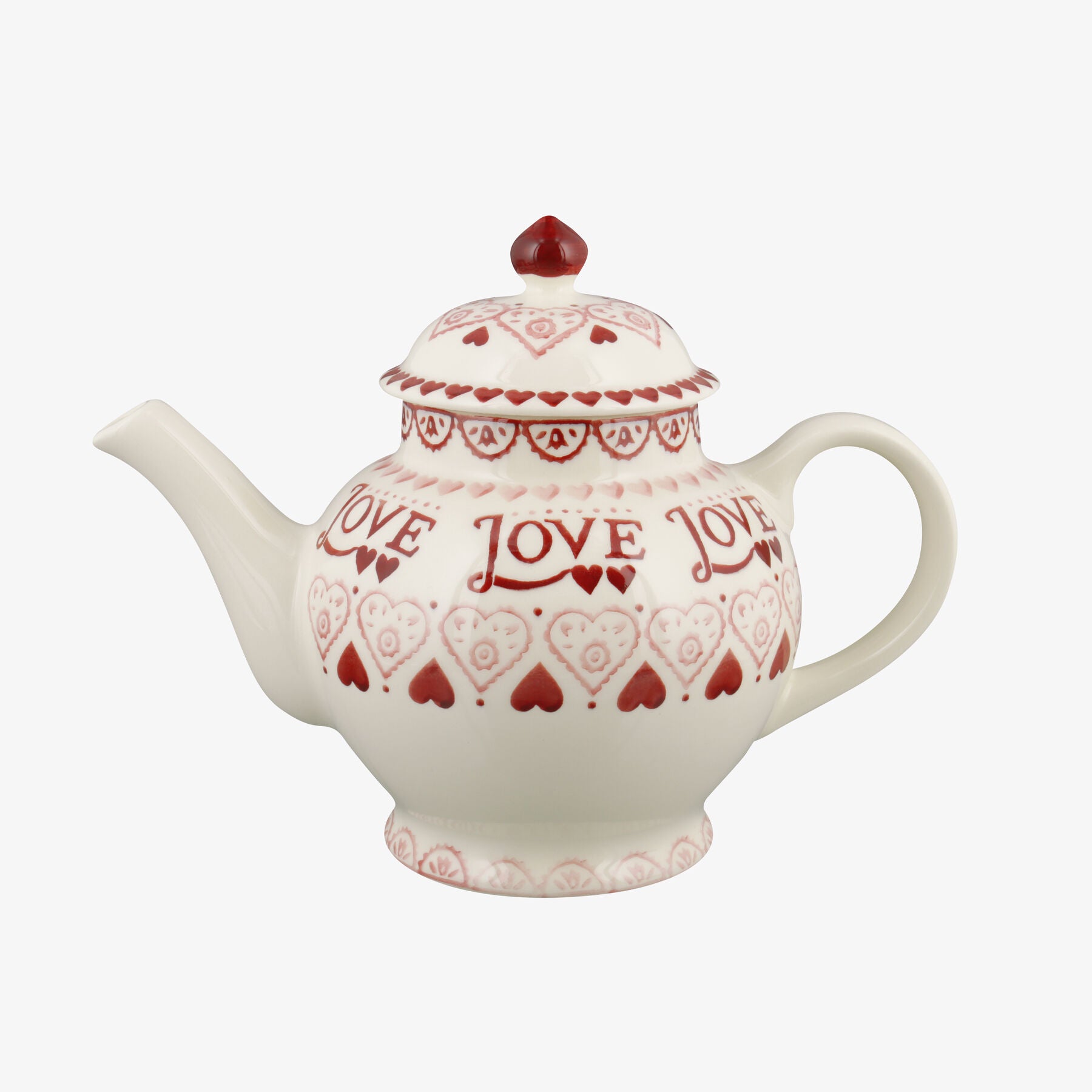 Emma Bridgewater |  Sampler Love 4 Mug Teapot - Unique Handmade & Handpainted English Earthenware Vi