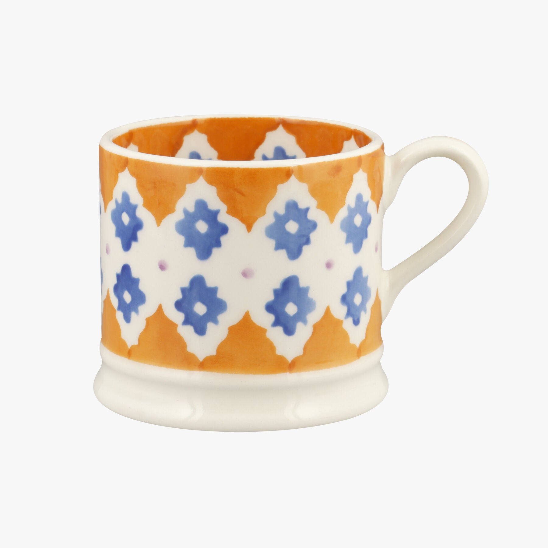 Emma Bridgewater  Orange/Blue Border Small Mug - Unique Handmade & Handpainted English Earthenware T