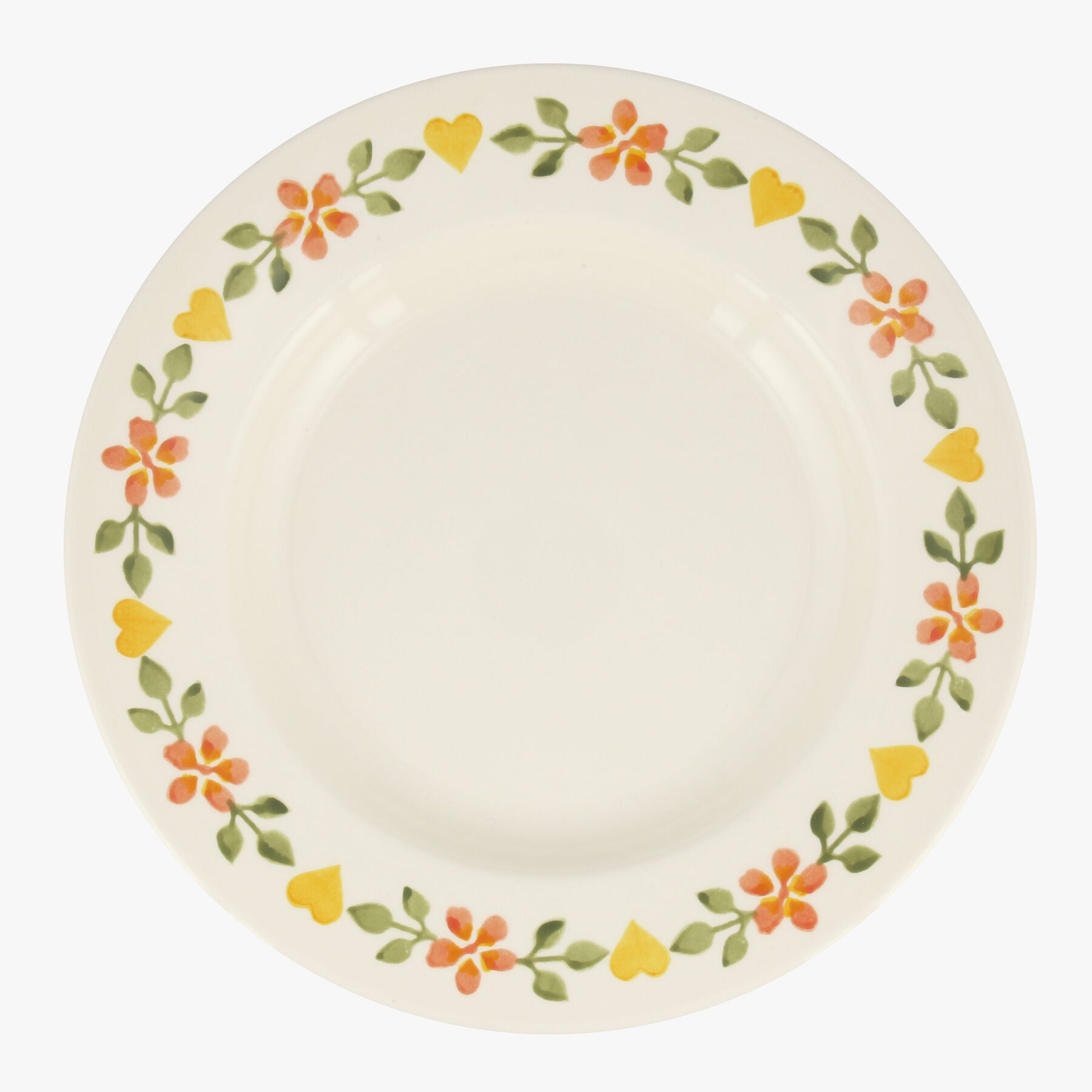 Emma Bridgewater |  Lovebirds Coral 10 1/2 Inch Plate - Unique Handmade & Handpainted English Earthe