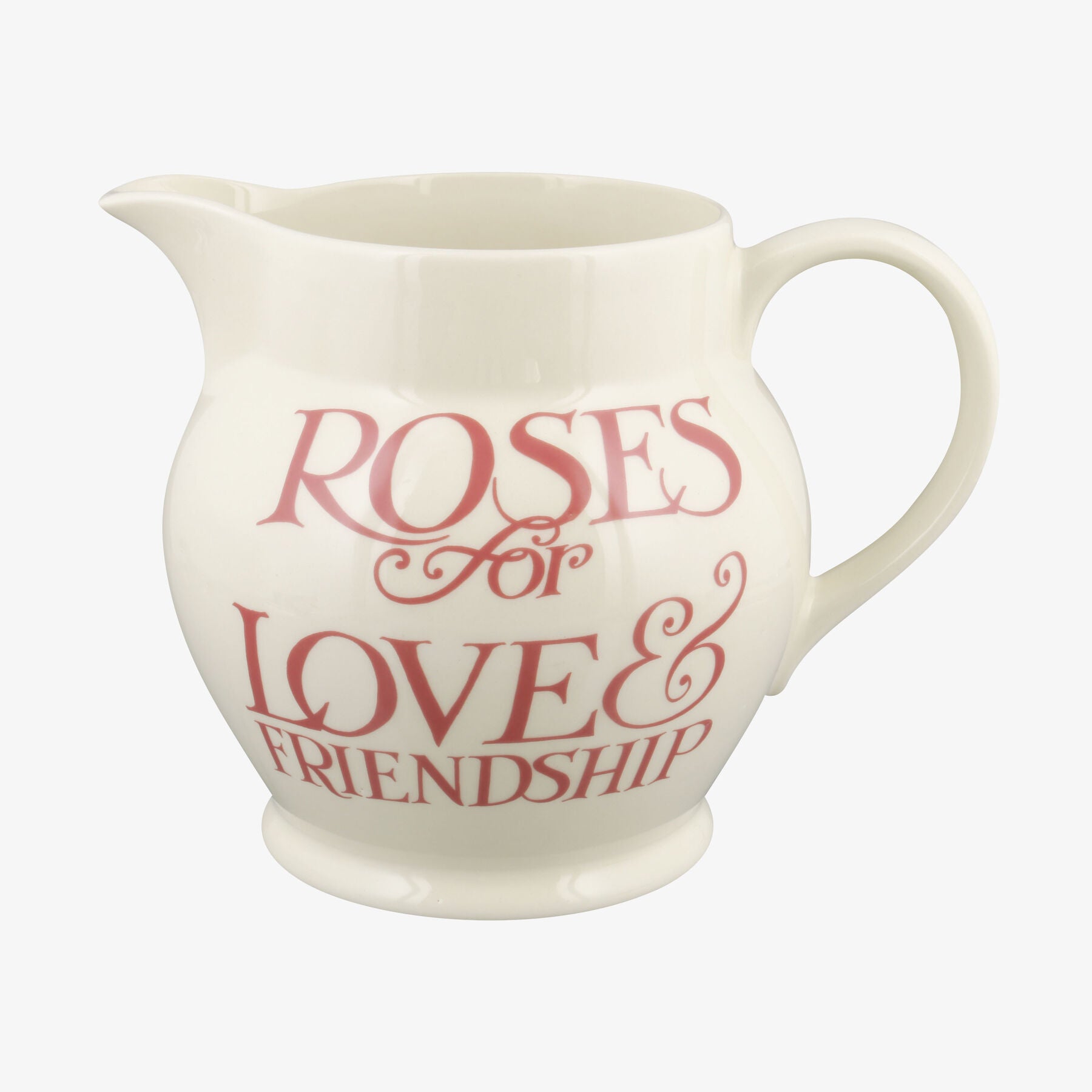 Emma Bridgewater  Pink Toast Roses For Love & Friendship 3 Pint Jug - Unique Handmade & Handpainted 