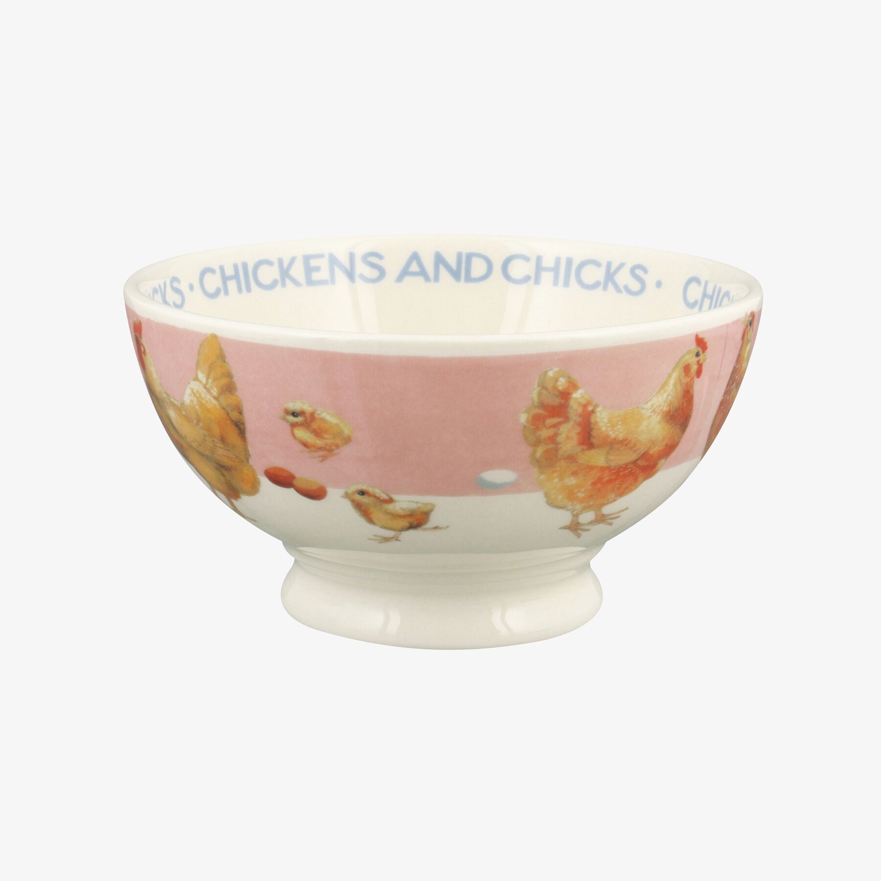 Chickens & Chicks French Bowl - Unique Handmade & Handpainted English Earthenware Decorative Plates 