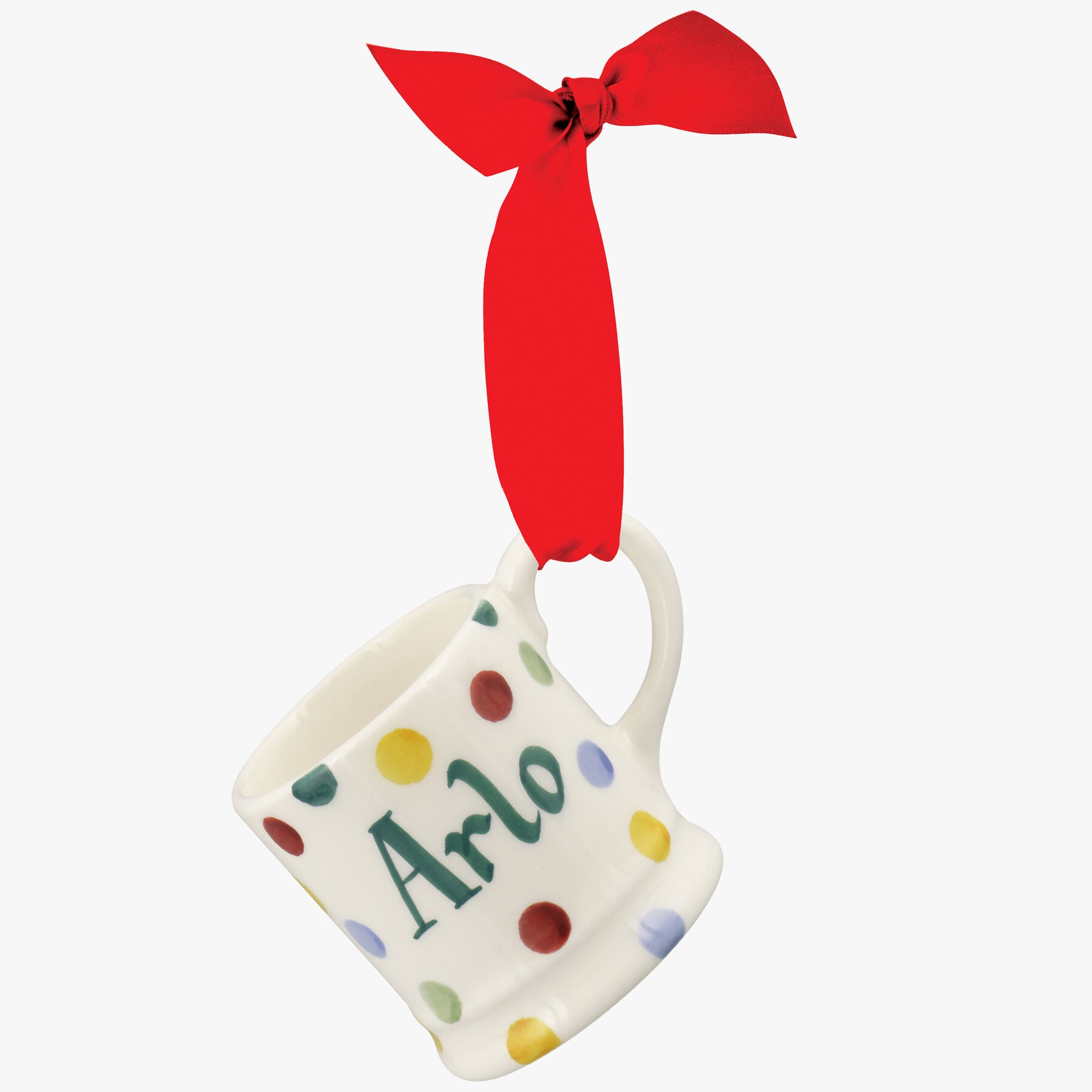 Personalised Polka Dot Tiny Mug Decoration  - Customise Your Own Pottery Perfect For Decorating The 