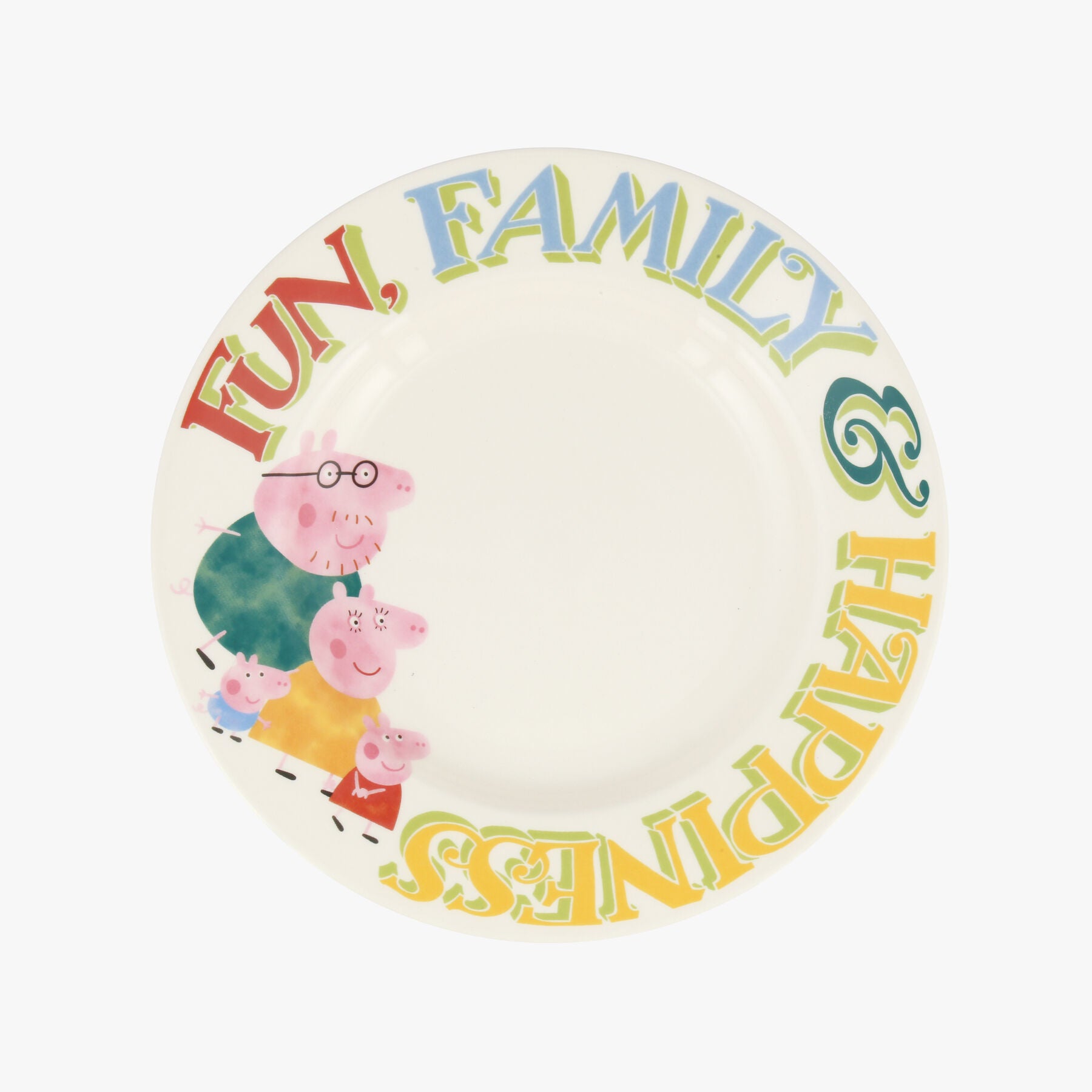 Emma Bridgewater |  Peppa Pig Happiness & Friendship 8 1/2 Inch Plate - Unique Handmade & Handpainte