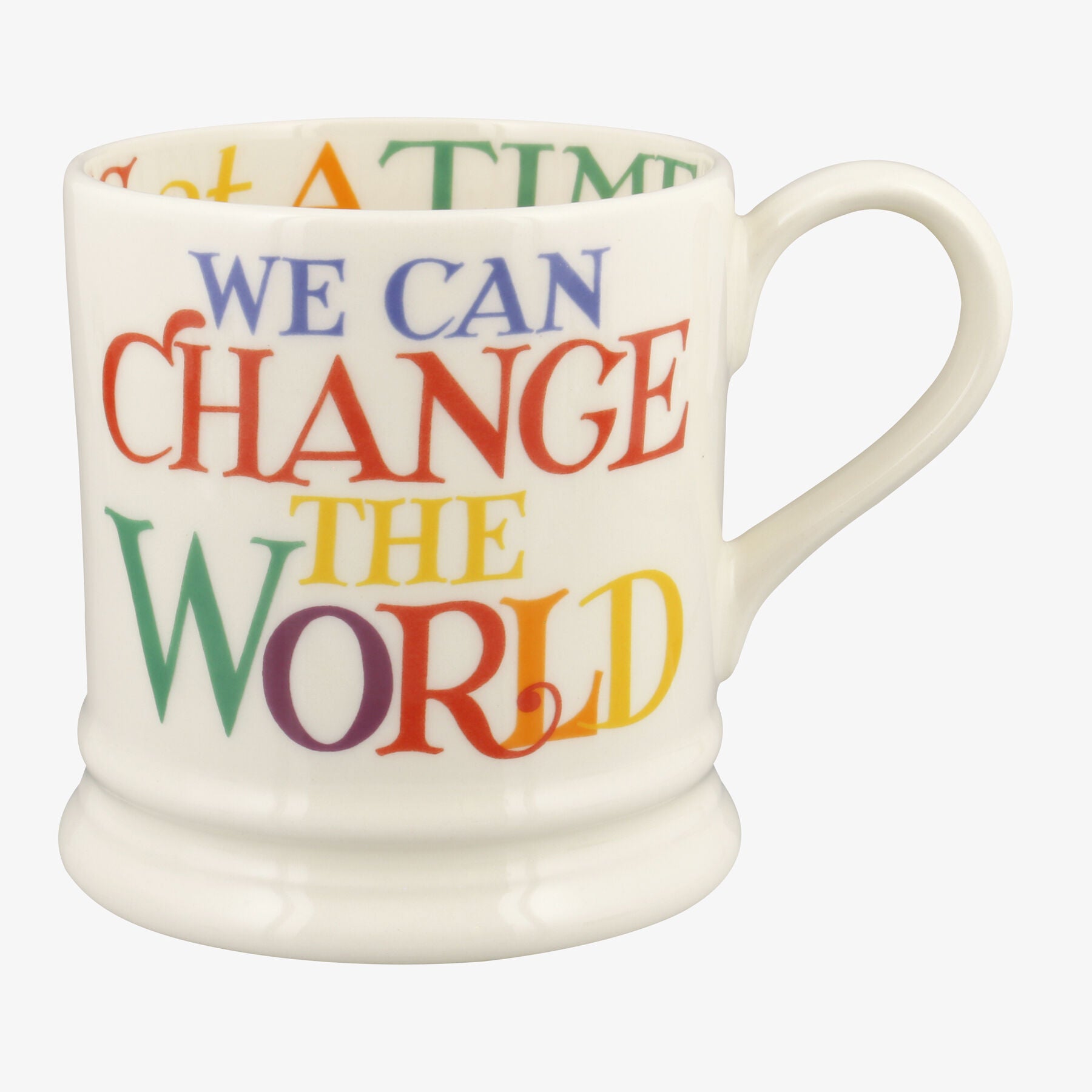 Seconds Rainbow Toast Change The World 1 Pint Mug - Unique Handmade & Handpainted English Earthenwar