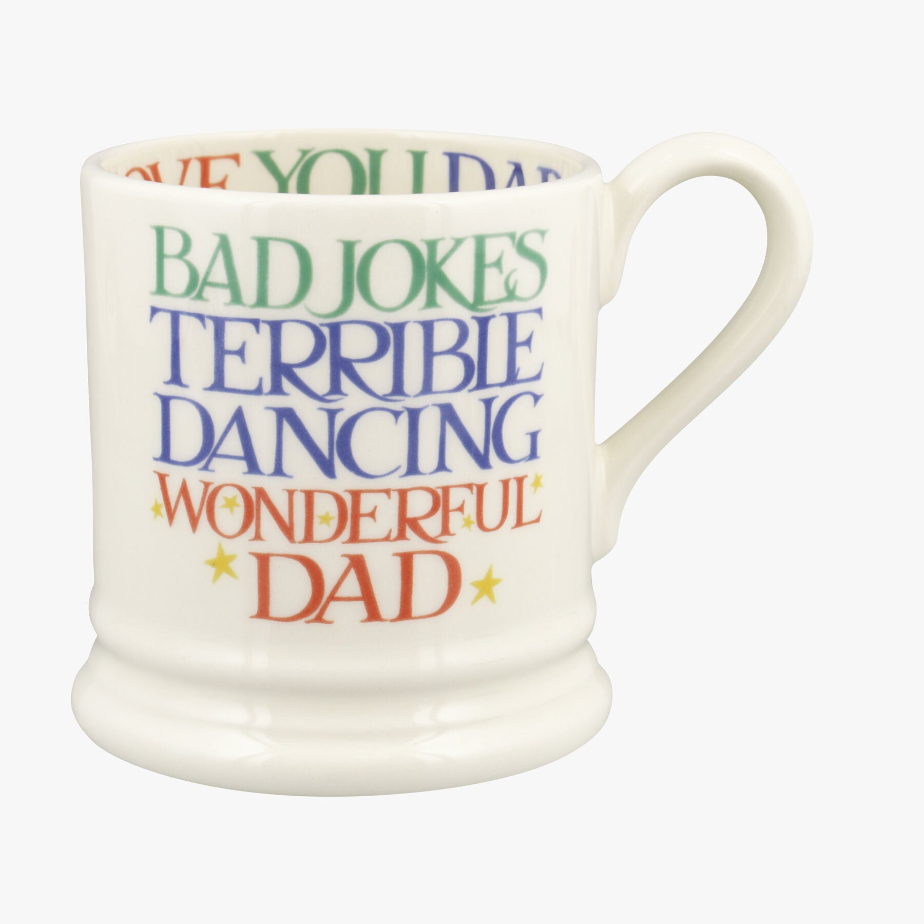 Emma Bridgewater  Rainbow Toast Wonderful Dad 1/2 Pint Mug - Unique Handmade & Handpainted English E