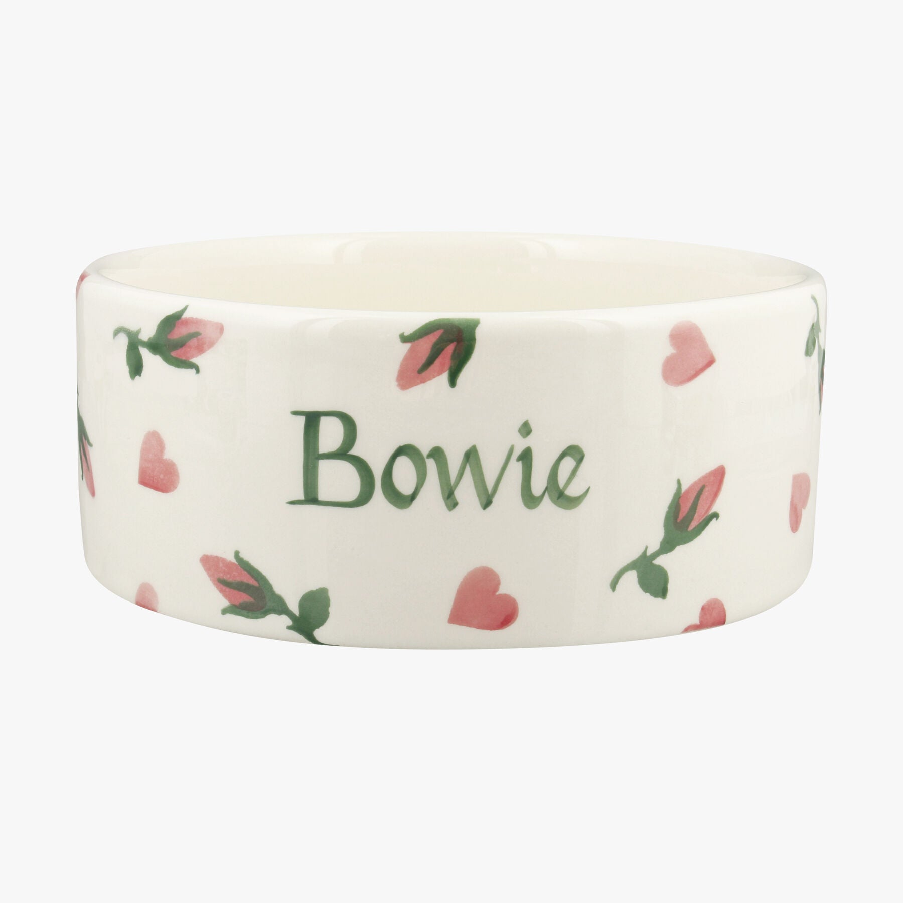 Personalised Little Rose Bud Large Pet Bowl  - Customise Your Own Pottery Earthenware  | Emma Bridge