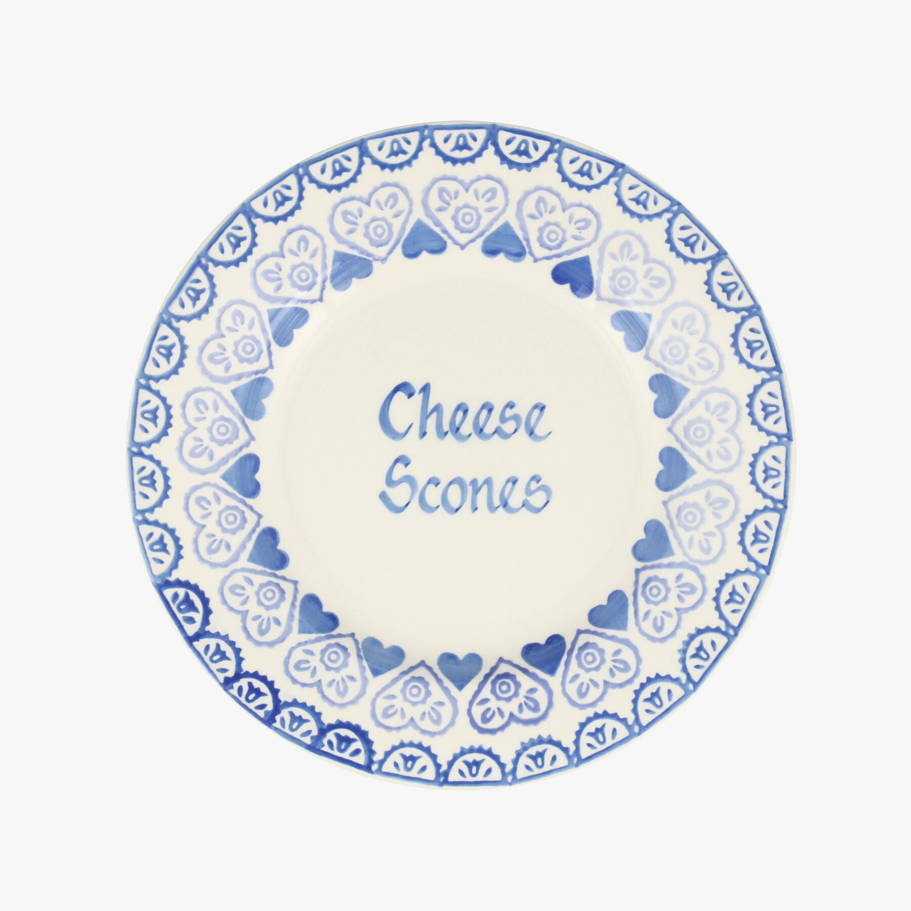 Personalised Blue Sampler 8 1/2 Inch Plate  - Customise Your Own Pottery Earthenware  | Emma Bridgew