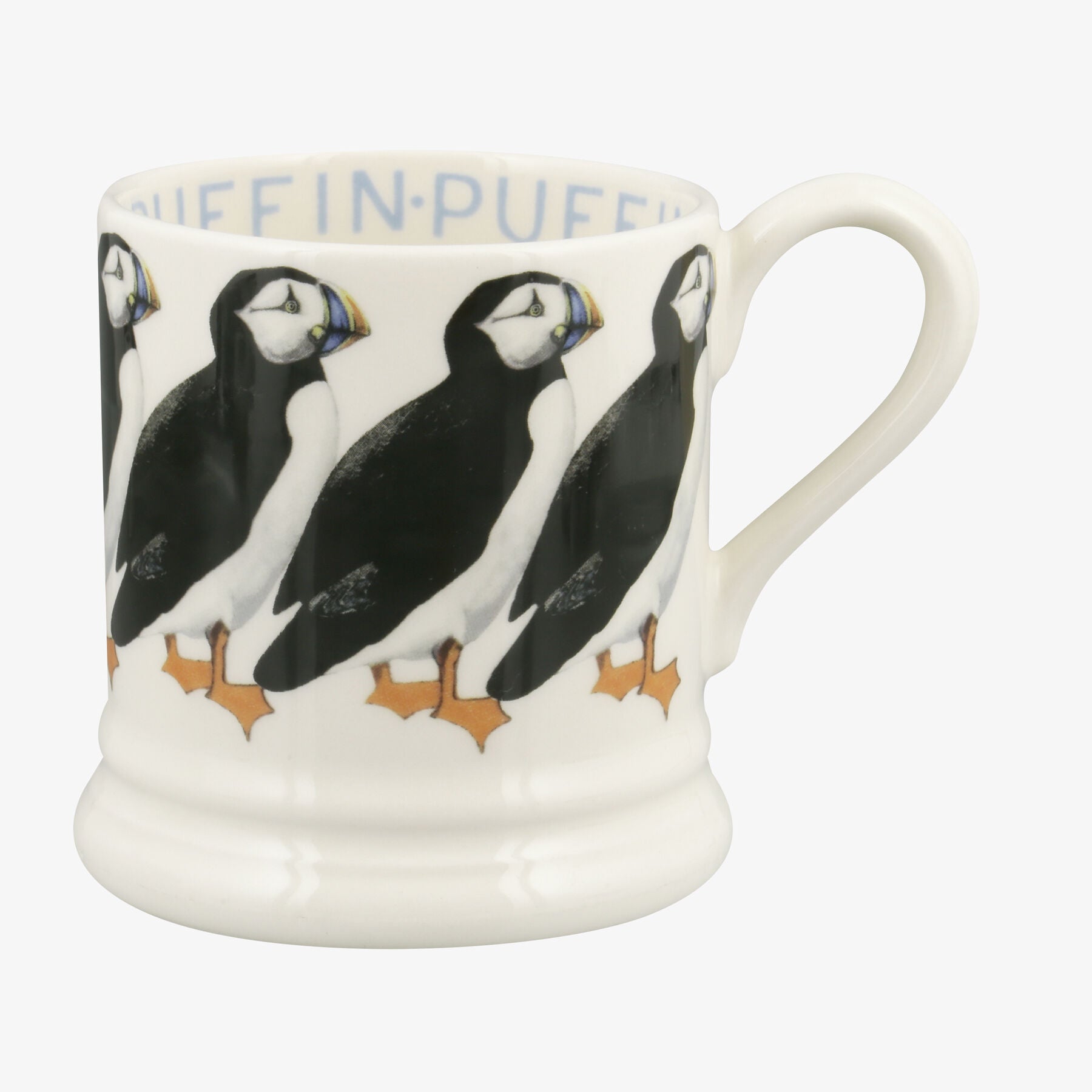 Puffin 1/2 Pint Mug - Unique Handmade & Handpainted English Earthenware Tea/Coffee Mug  | Emma Bridg