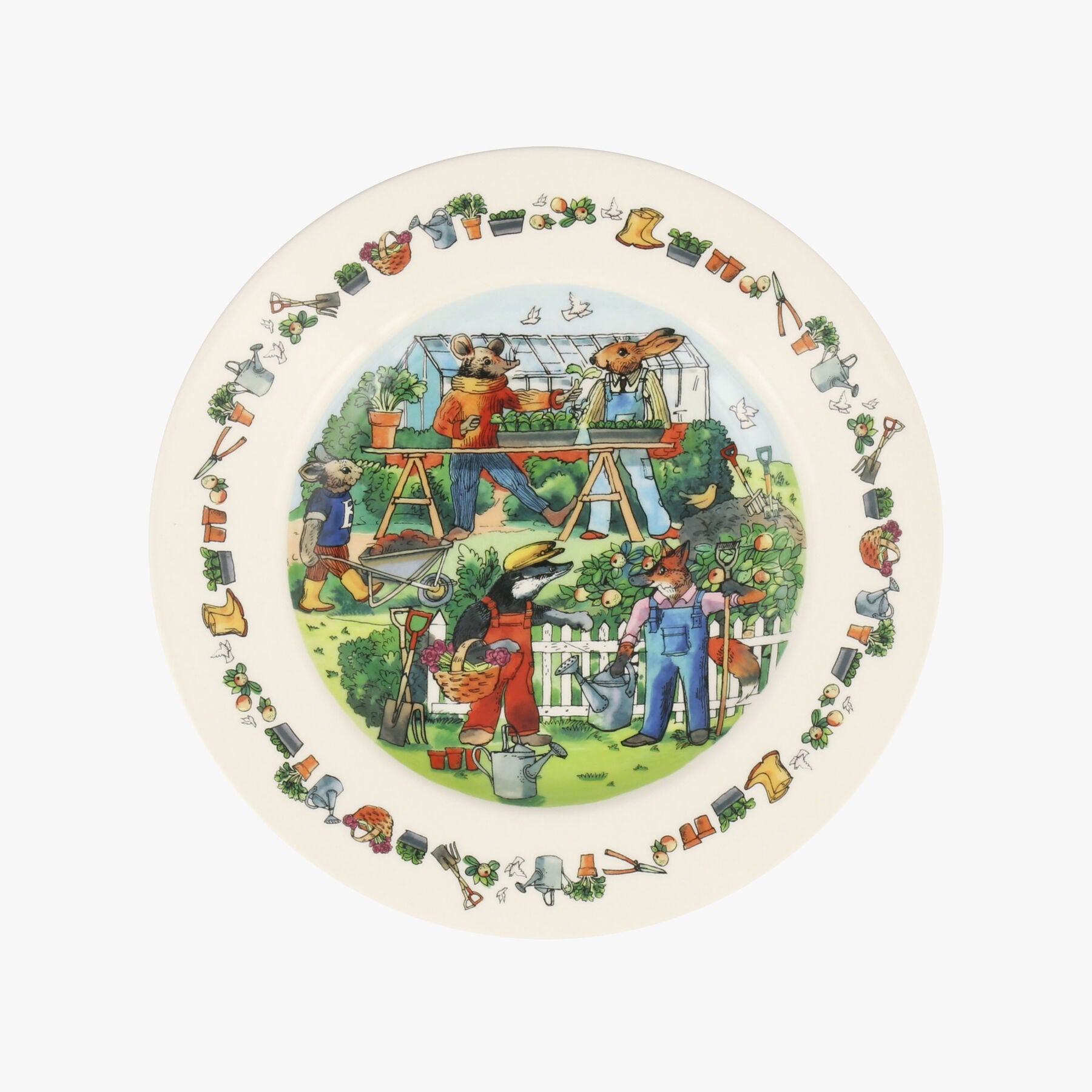 Emma Bridgewater |  Gardening 8 1/2 Inch Plate - Unique Handmade & Handpainted English Earthenware B
