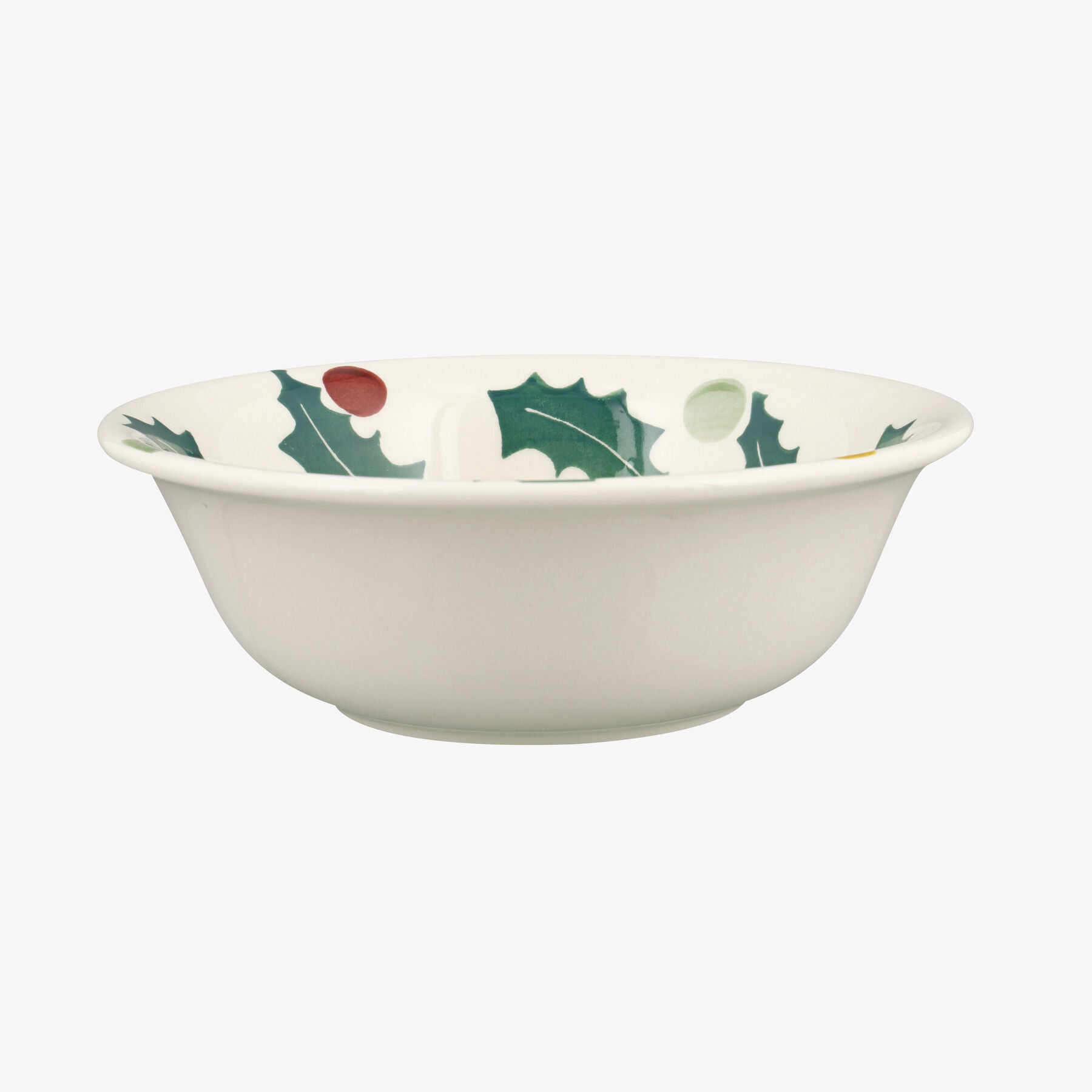 Polka Holly Cereal Bowl - Unique Handmade & Handpainted English Earthenware Decorative Plates  | Emm