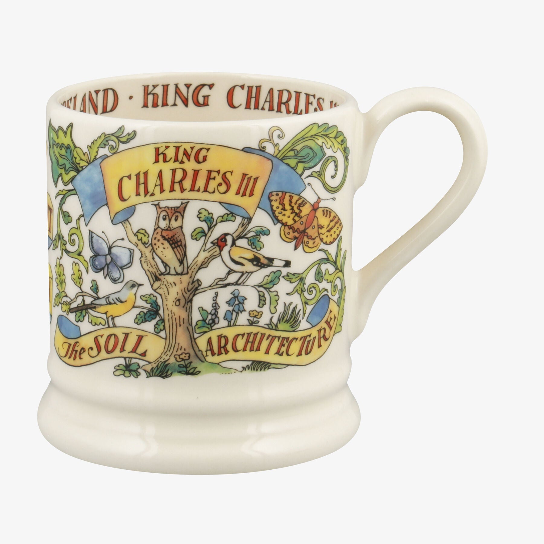 King Charles 1/2 Pint Mug - Unique Handmade & Handpainted English Earthenware Tea/Coffee Mug  | Emma