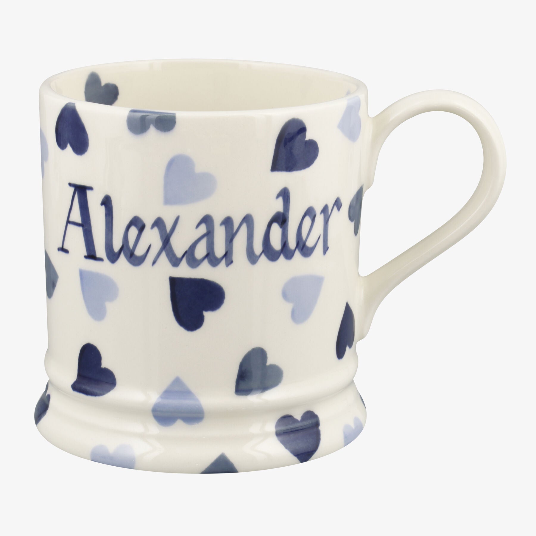 Personalised Blue Hearts 1 Pint Mug  - Customise Your Own Pottery Earthenware  | Emma Bridgewater