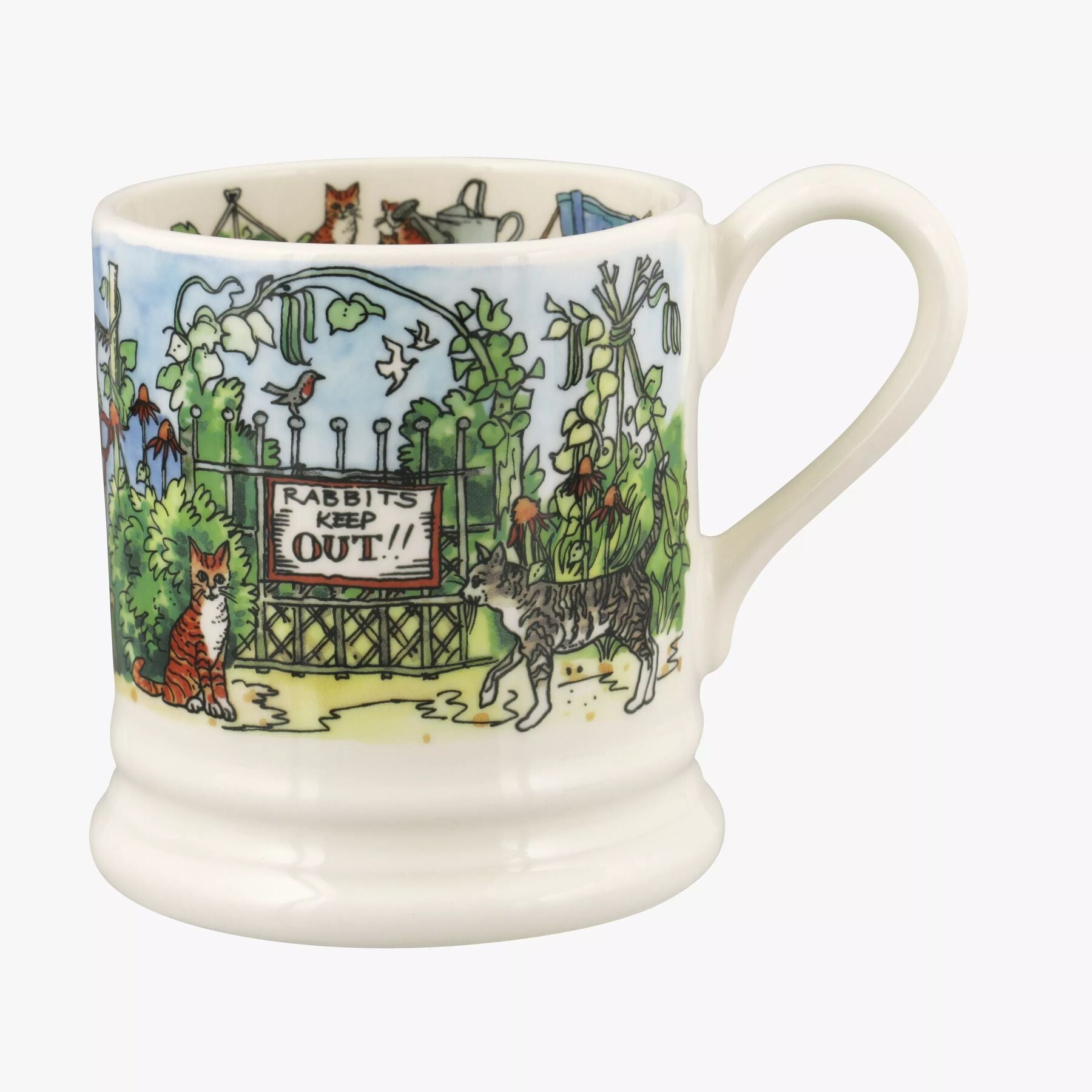 In The Garden 1/2 Pint Mug - Unique Handmade & Handpainted English Earthenware Tea/Coffee Mug  | Emm