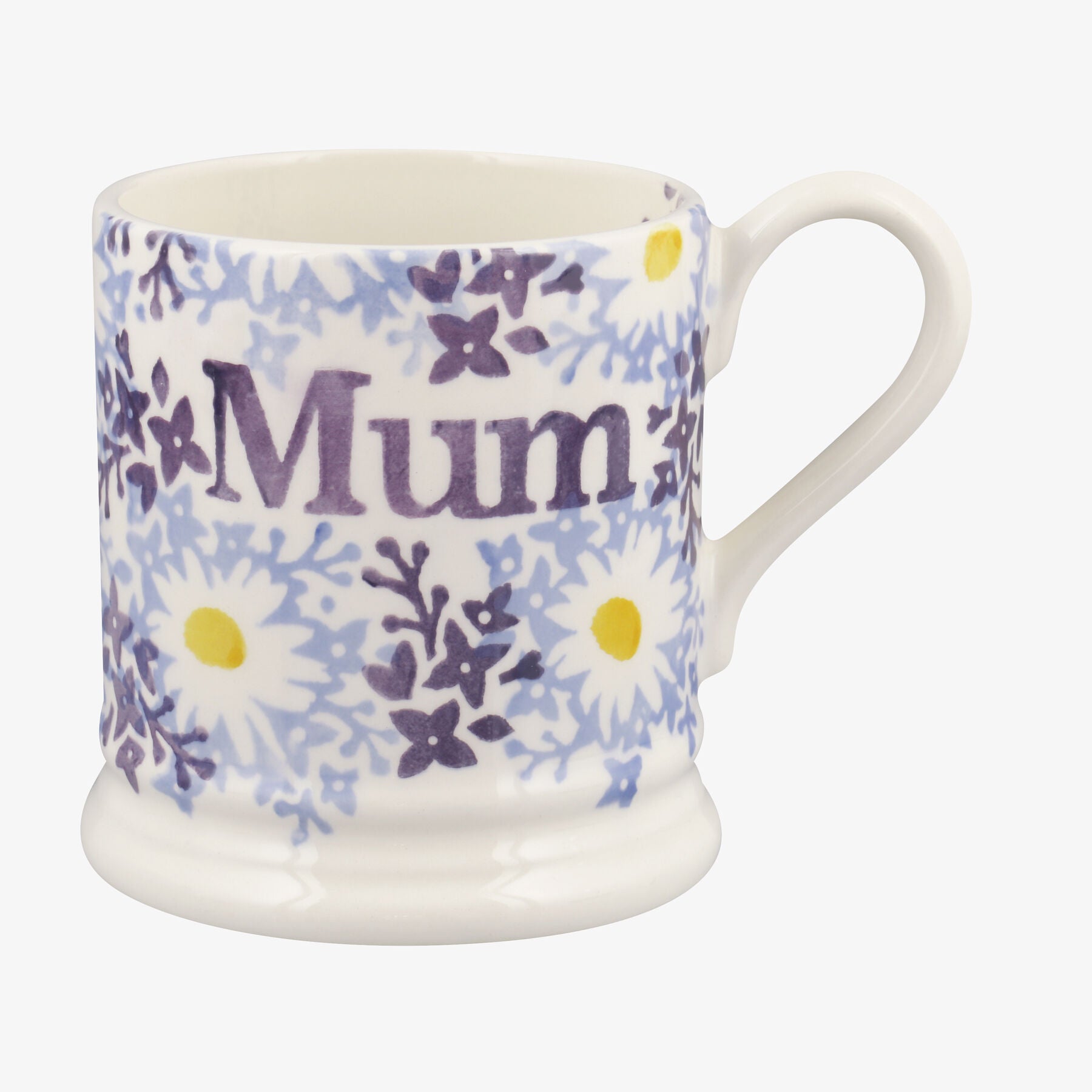 Emma Bridgewater  Blue Daisy Fields Mum 1/2 Pint Mug - Unique Handmade & Handpainted English Earthen