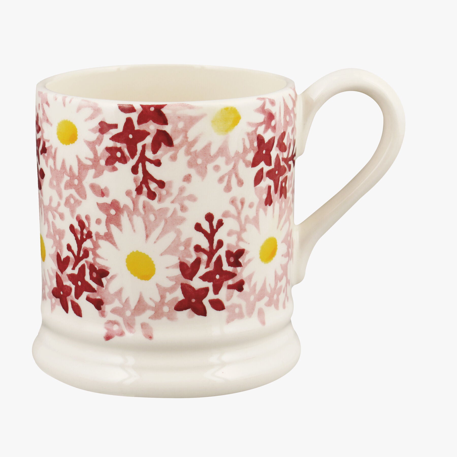Emma Bridgewater  Pink Daisy Fields 1/2 Pint Mug - Unique Handmade & Handpainted English Earthenware