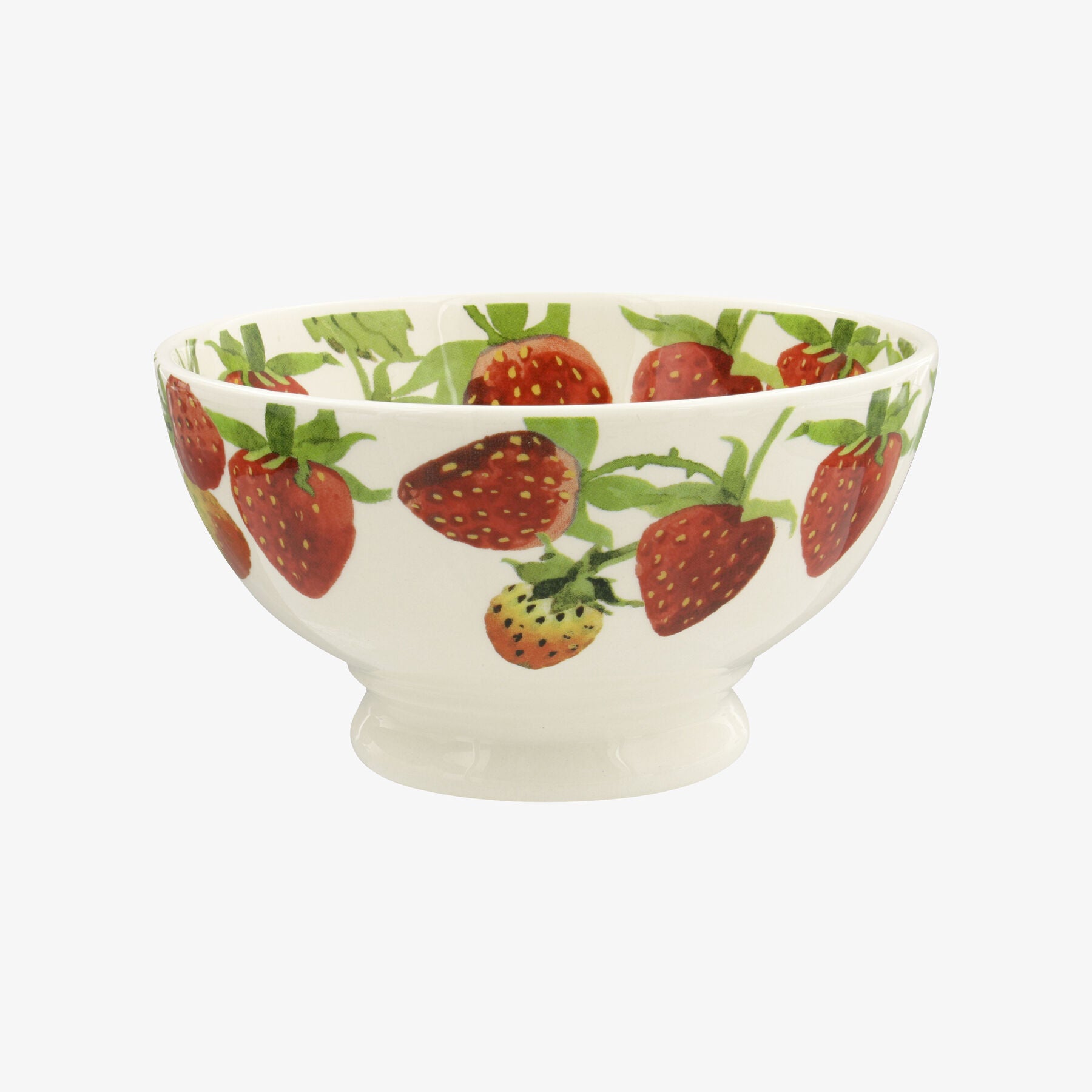 Strawberries French Bowl - Unique Handmade & Handpainted English Earthenware Decorative Plates  | Em