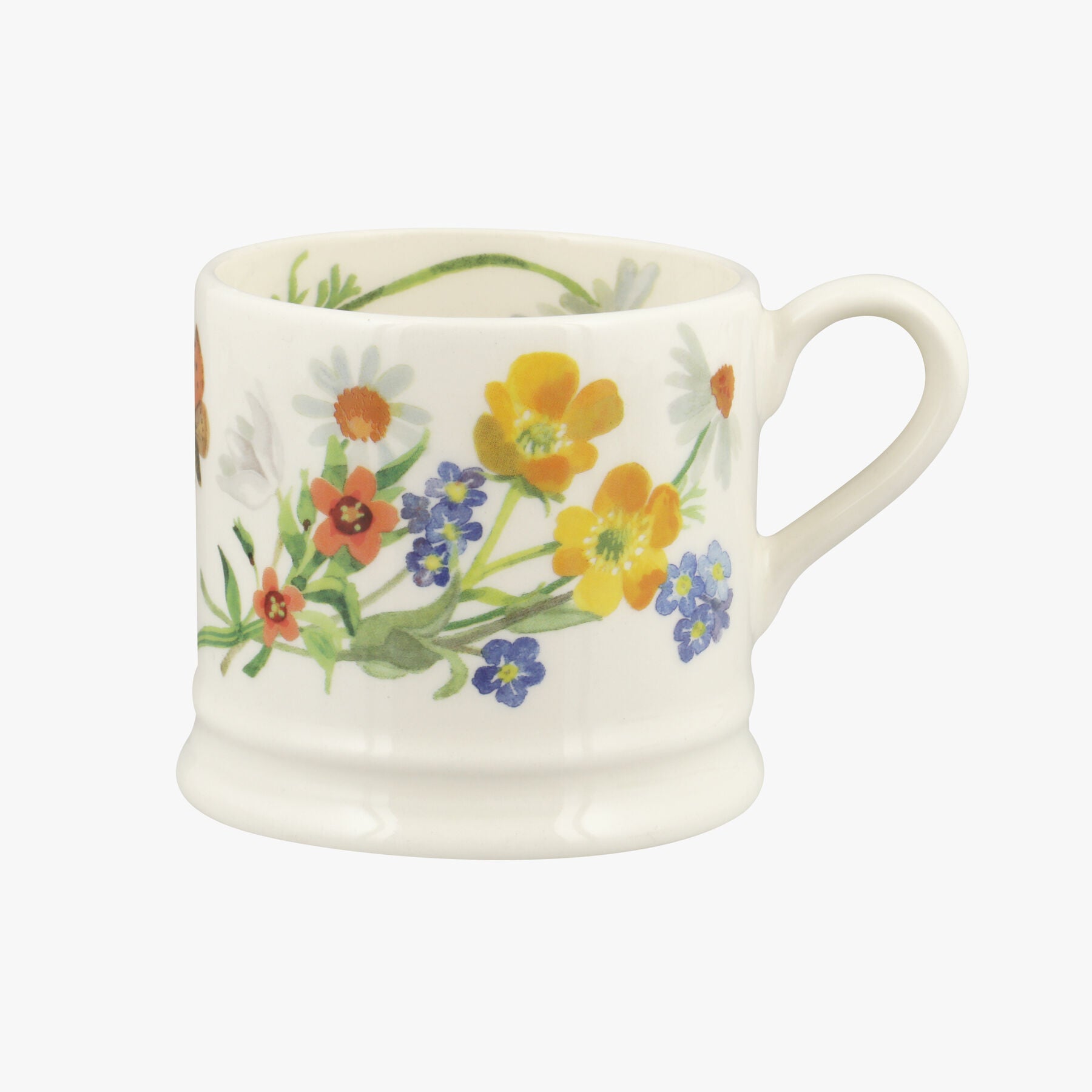 Wild Flowers Small Mug - Unique Handmade & Handpainted English Earthenware Tea/Coffee Mug  | Emma Br