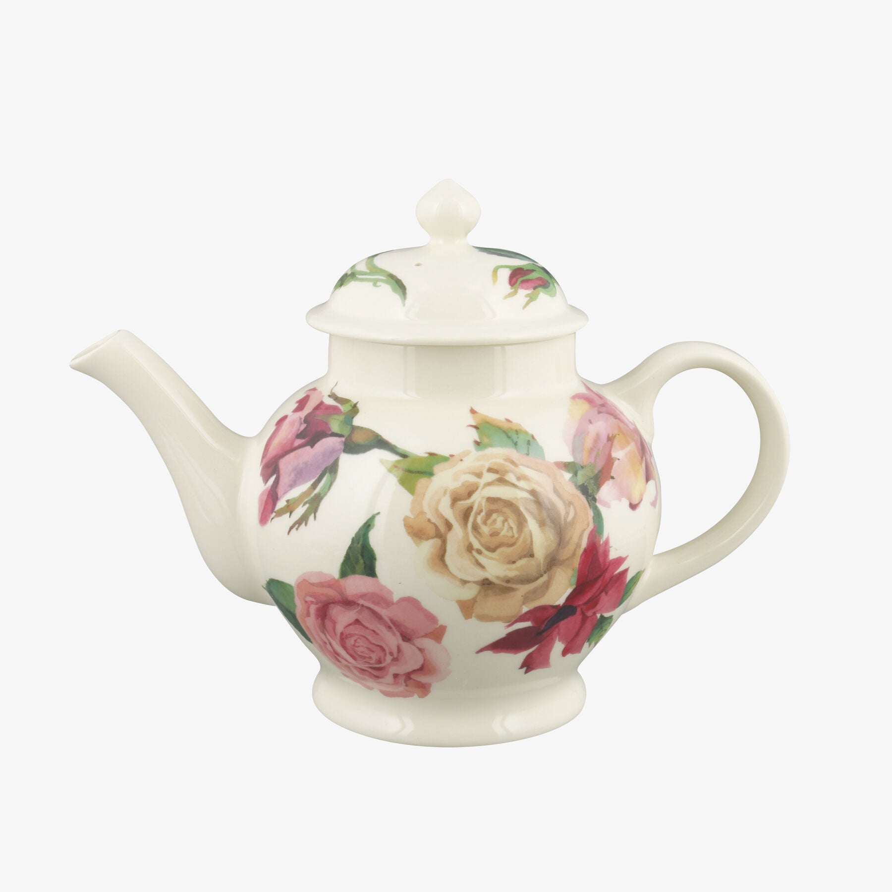 Roses 4 Mug Teapot - Unique Handmade & Handpainted English Earthenware Vintage Style Teapots  | Emma