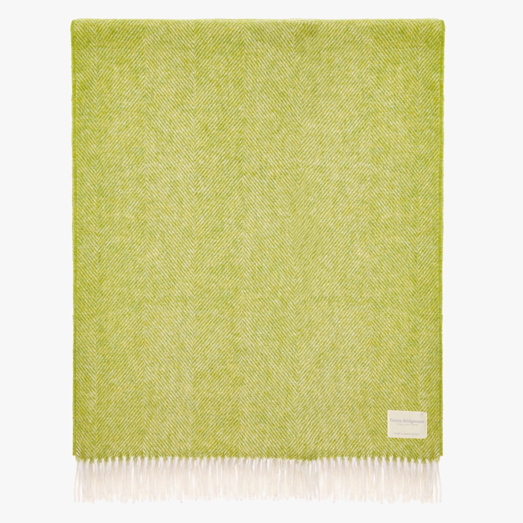 Lime Herringbone Wool Throw 140 X 185 Cm  | Emma Bridgewater