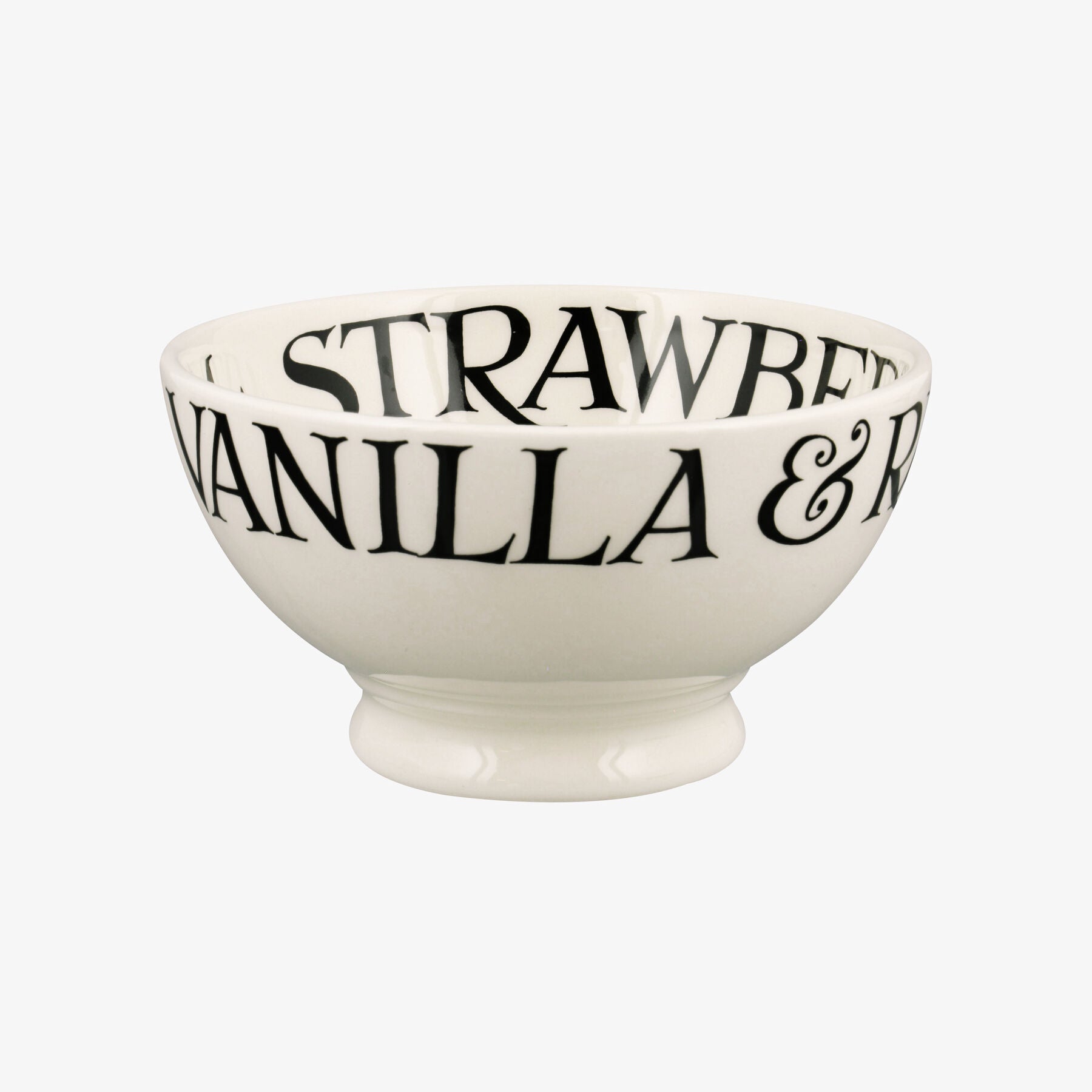 Emma Bridgewater  Black Toast Strawberries & Cream French Bowl - Unique Handmade & Handpainted Engli