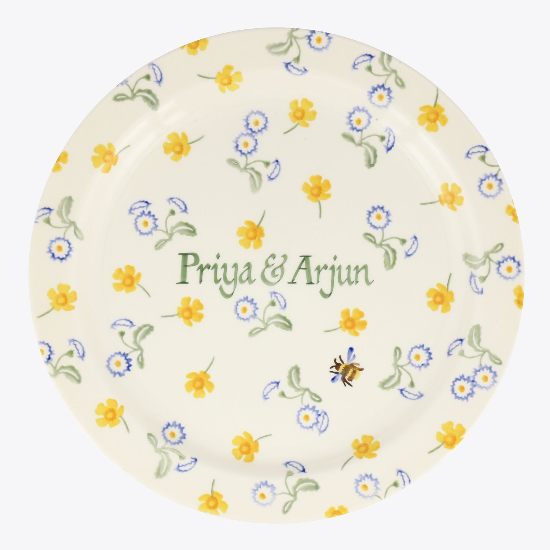 Personalised Buttercup & Daisies Serving Plate  - Customise Your Own Pottery Earthenware  | Emma Bri