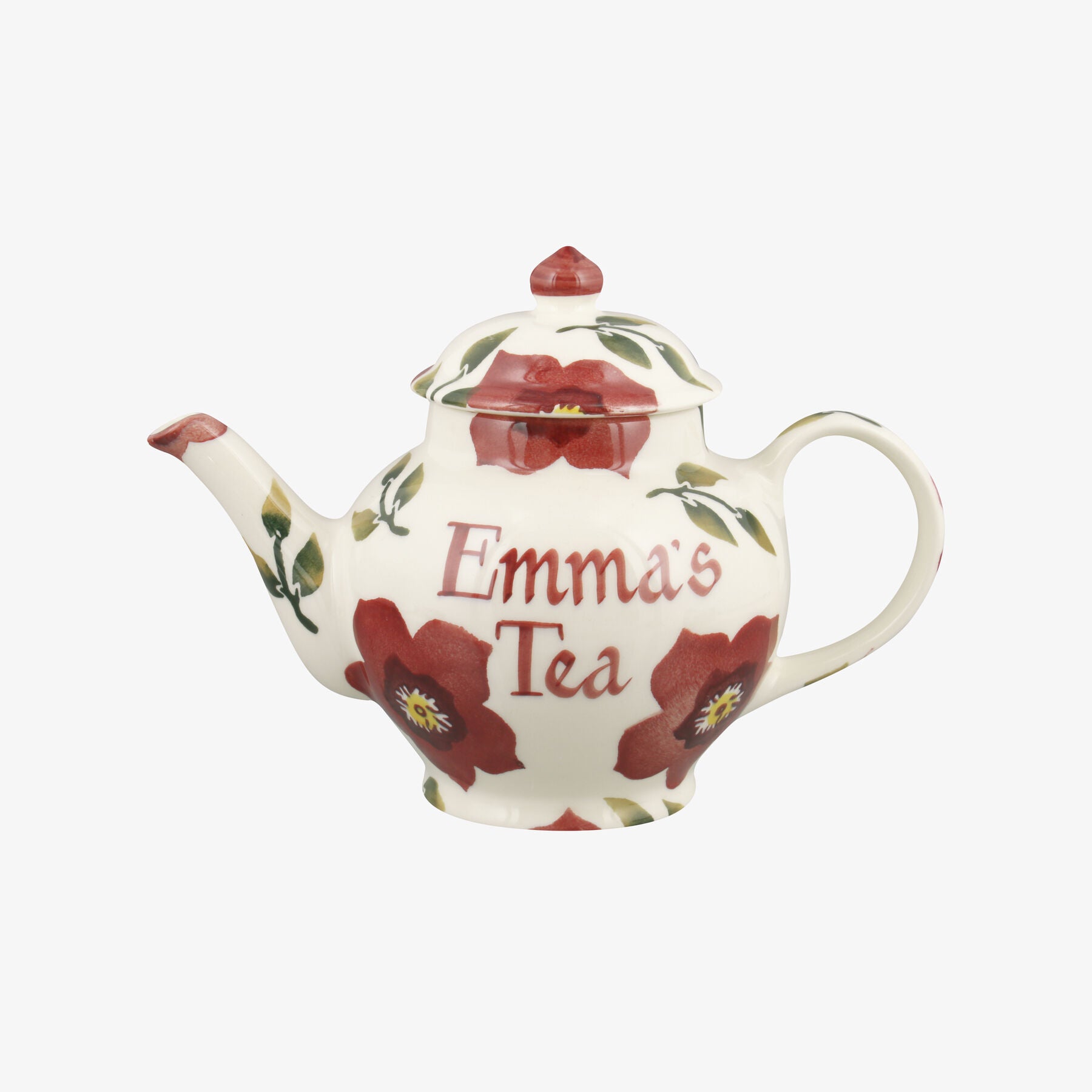 Personalised Christmas Rose 2 Mug Teapot  - Customise Your Own Pottery Earthenware  | Emma Bridgewat