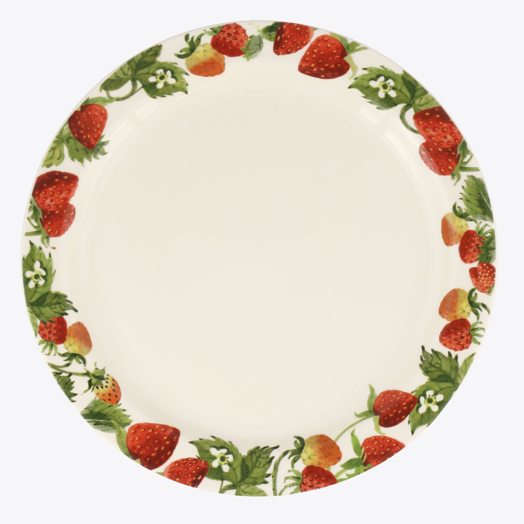 Strawberries Serving Plate - Unique Handmade & Handpainted English Earthenware British-Made Pottery 