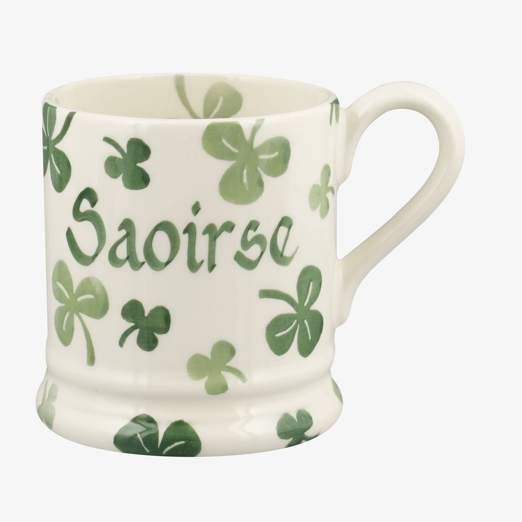 Emma Bridgewater  Personalised Shamrock 1/2 Pint Mug  - Customise Your Own Pottery Earthenware