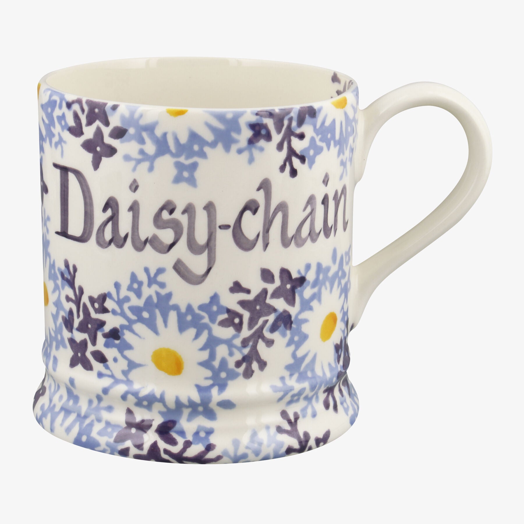 Personalised Blue Daisy Fields 1 Pint Mug  - Customise Your Own Pottery Earthenware  | Emma Bridgewa