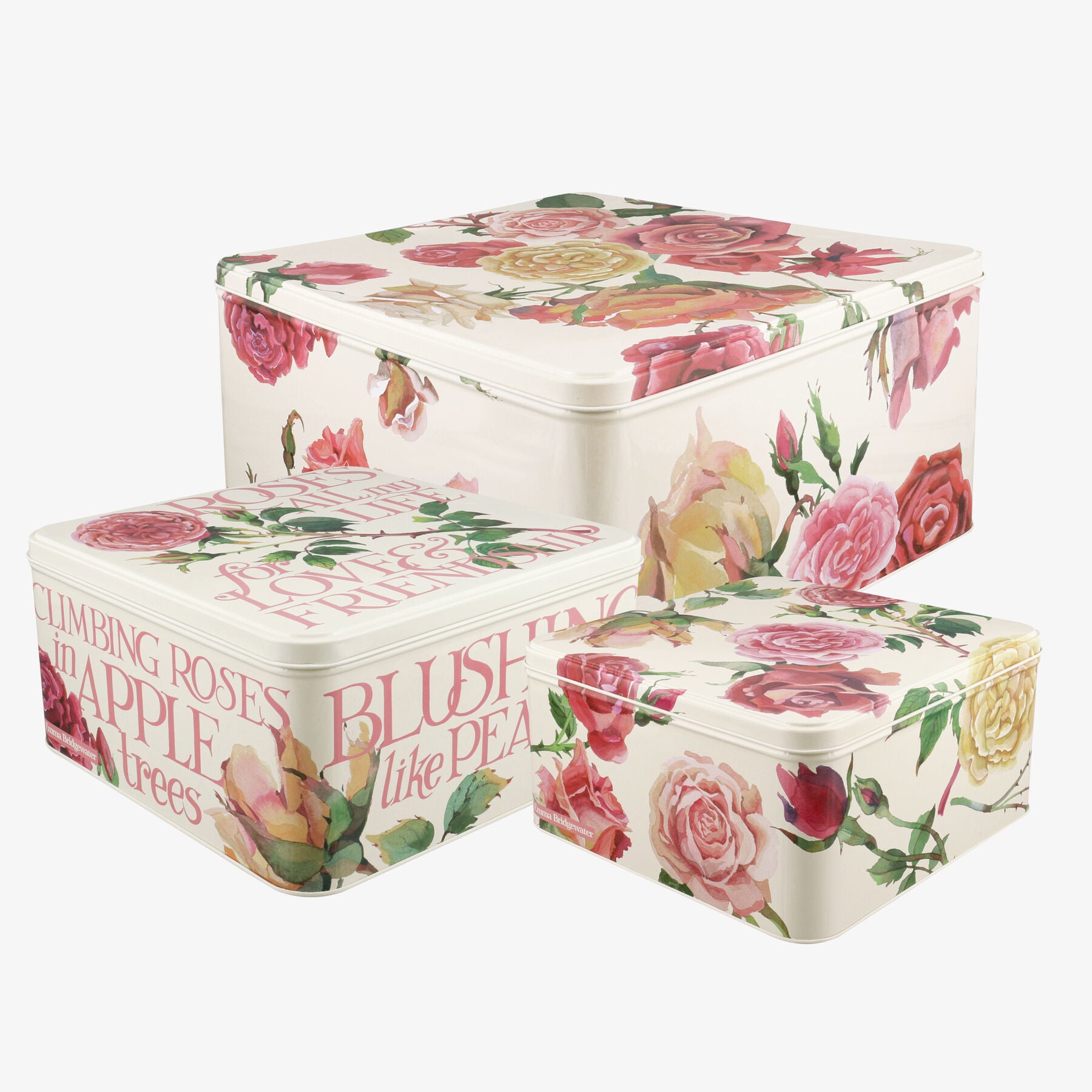 Emma Bridgewater  Roses All My Life Set Of 3 Square Cake Tins