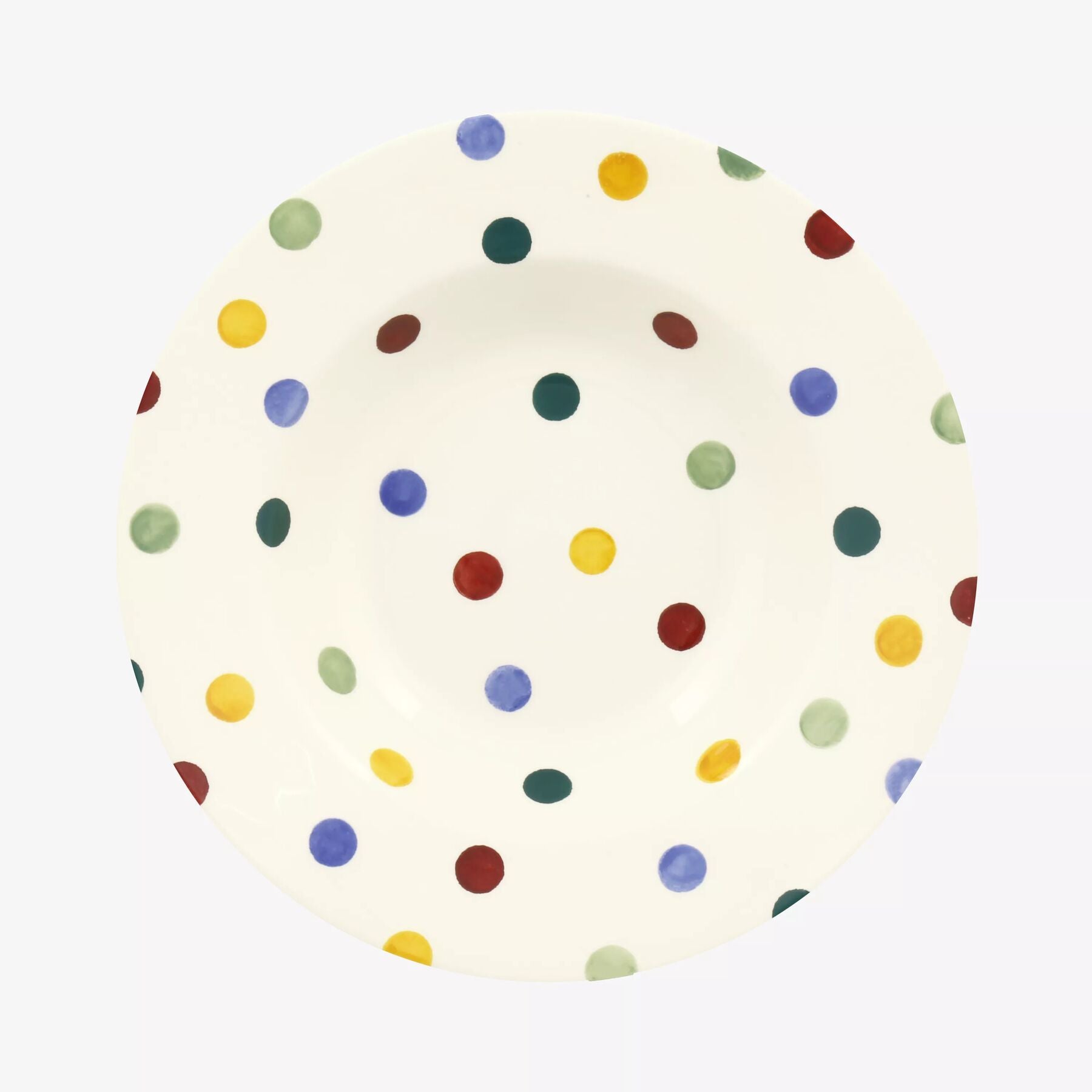 Seconds Polka Dot Soup Plate - Unique Handmade & Handpainted English Earthenware British-Made Potter