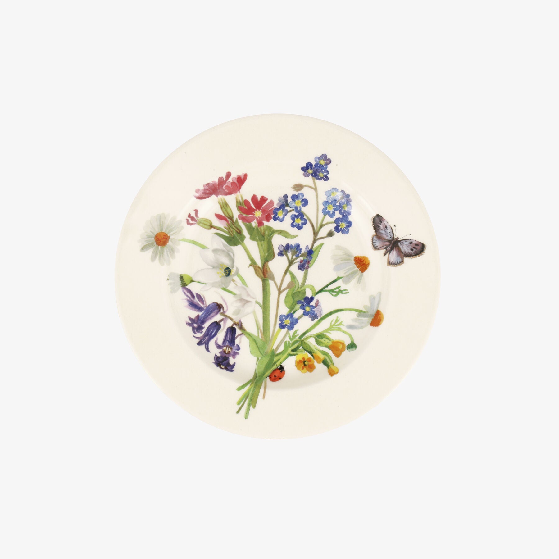 Emma Bridgewater  Wild Flowers 6 1/2 Inch Plate - Unique Handmade & Handpainted English Earthenware 