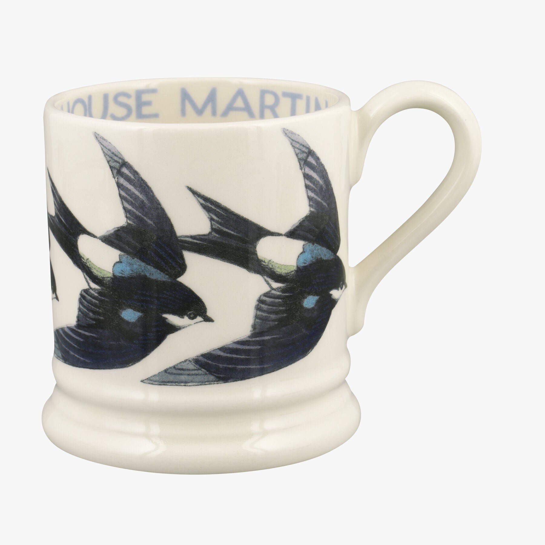 House Martin 1/2 Pint Mug - Unique Handmade & Handpainted English Earthenware Tea/Coffee Mug  | Emma